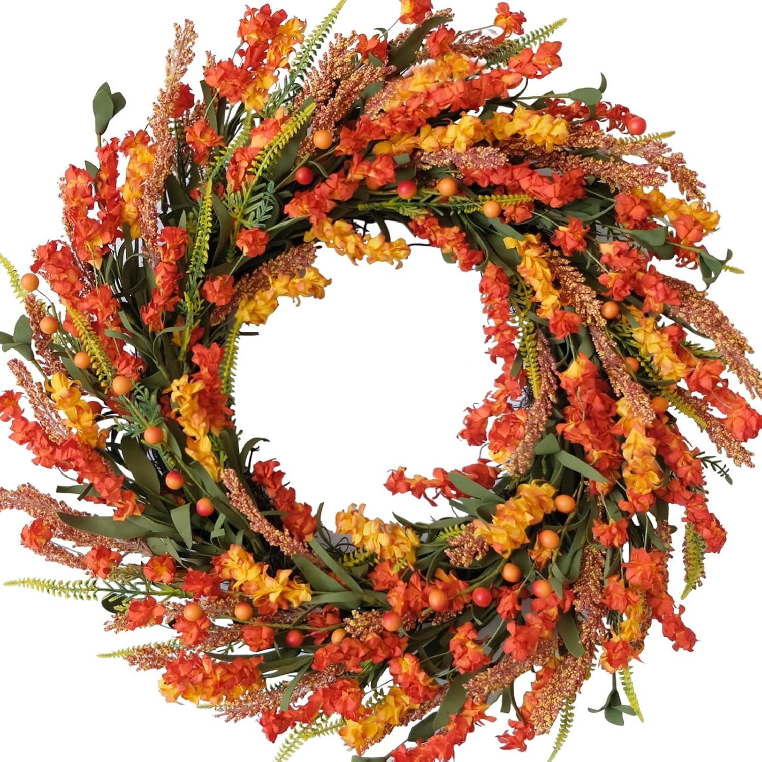 22 Inch Fall Flower Wreath for Front Door