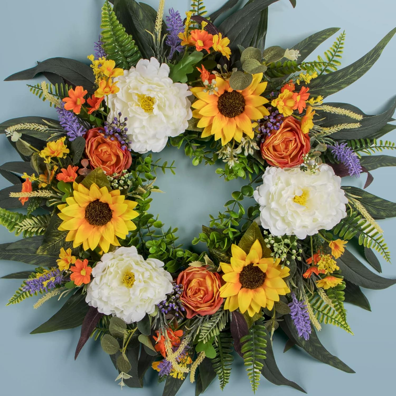 Kmise 22 Inch Spring Fall Wreath for Front Door