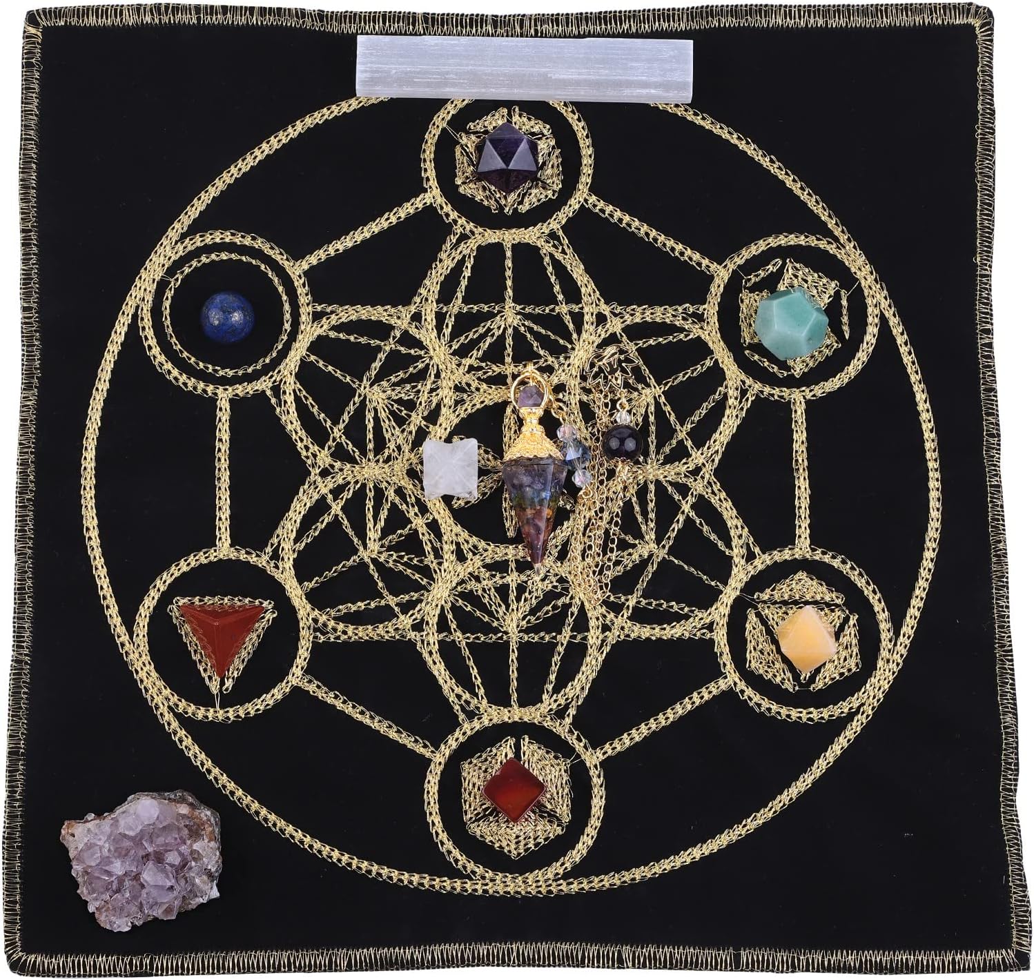 Rockcloud Healing Stone Totem Energy Mat Meditation Kit for Beginners