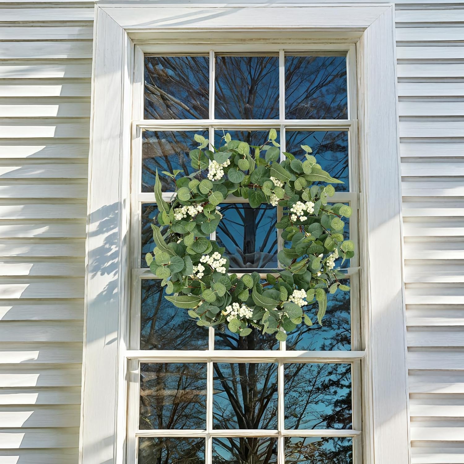 18 Inch Eucalyptus Wreath for Front Door Decor