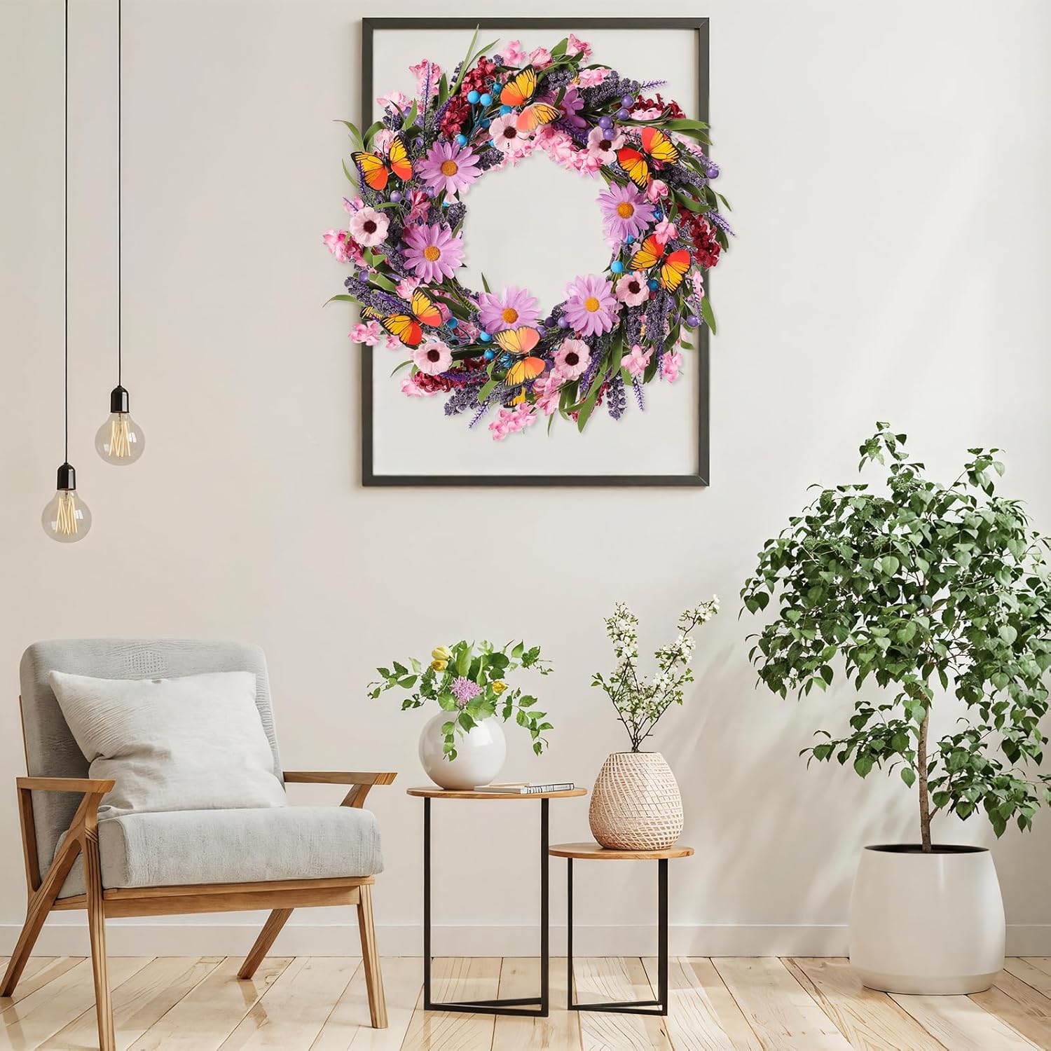 Lavender Wreath for Front Door - 18 Inch All Season Decor