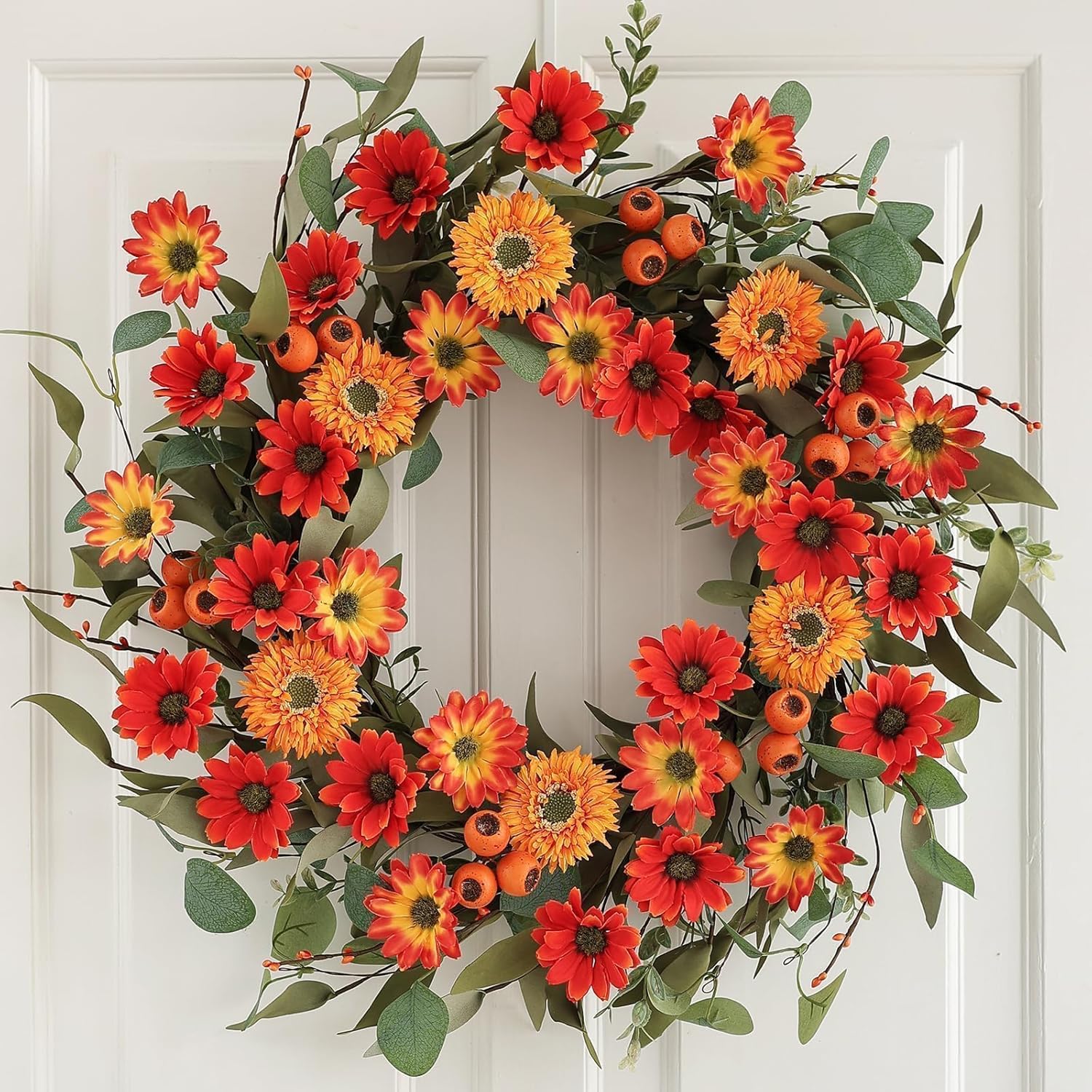 Hometrance 20 Inch Autumn Wreath for Front Door