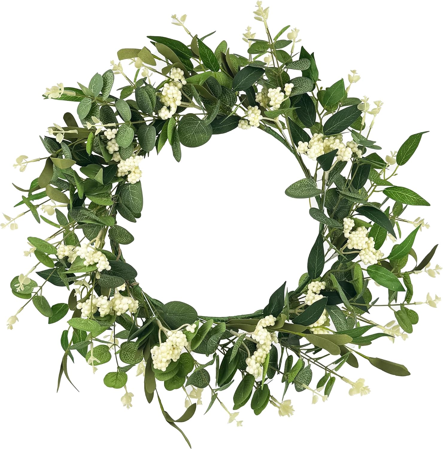 20 Inch Artificial Eucalyptus Wreath for Front Door