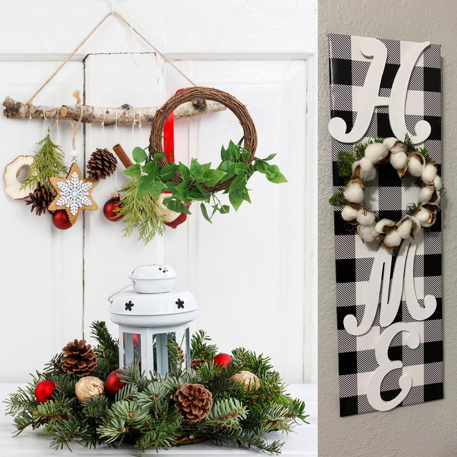 9 Pcs 10 Inch Natural Grapevine Wreath Set for DIY Crafts and Home Decor