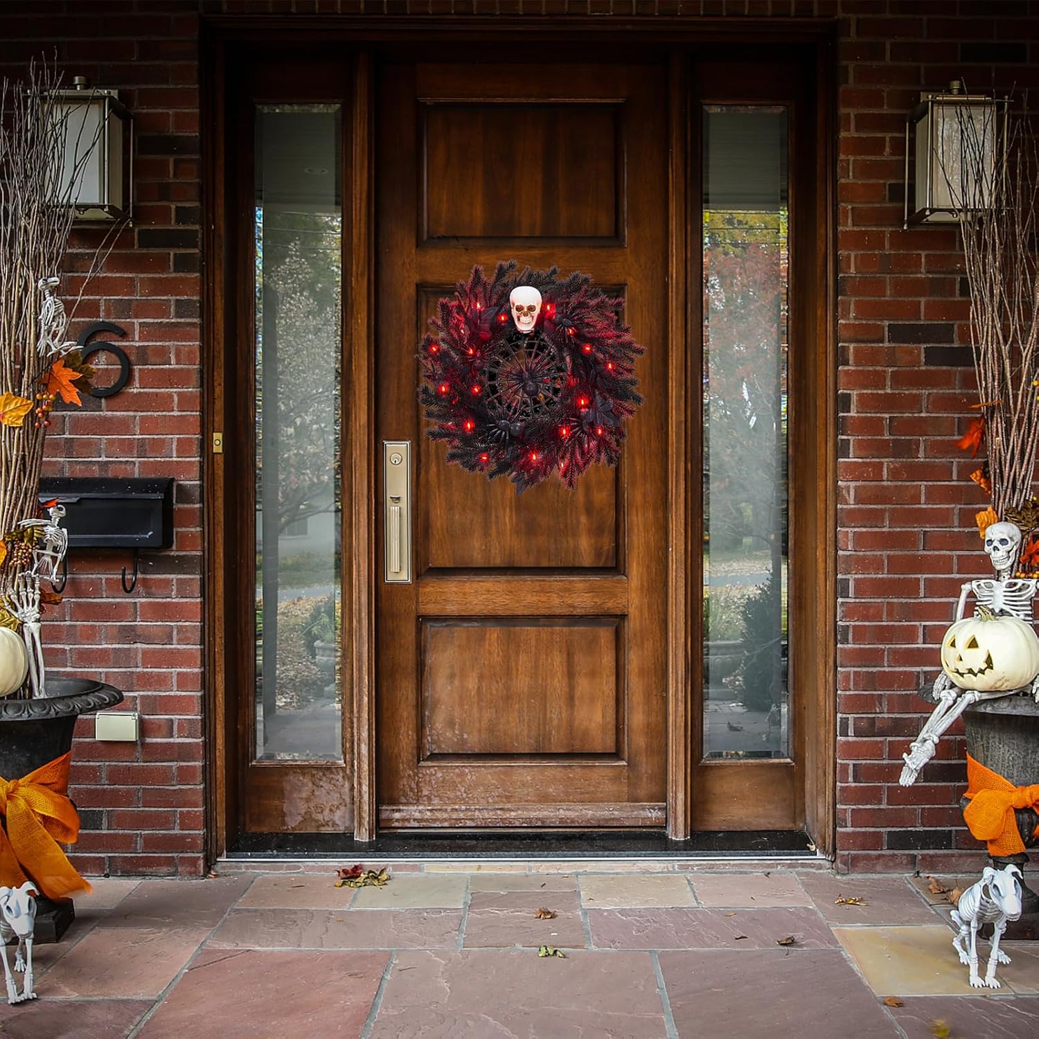 22 Inch Halloween Wreath with Lights