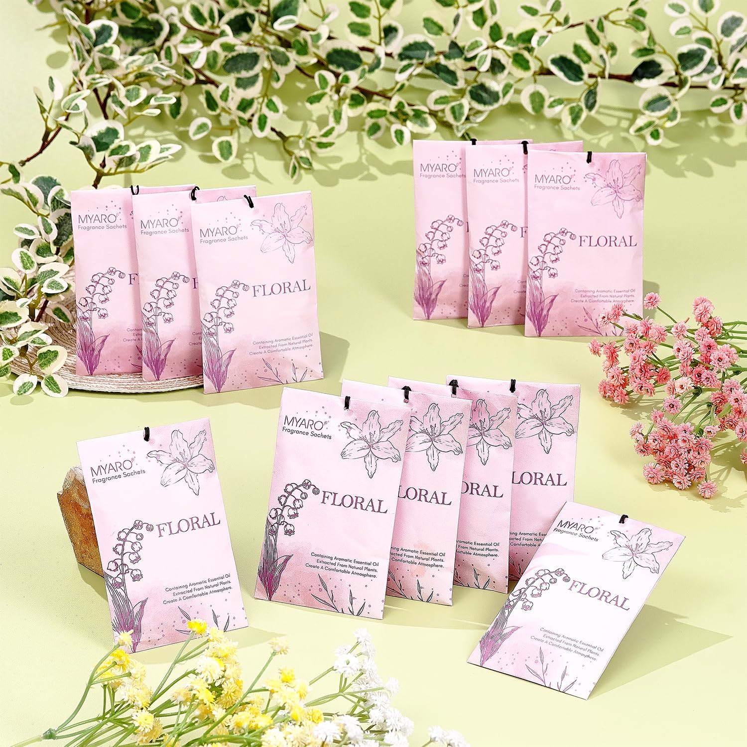 MYARO 12 Pack Scented Sachets for Closet and Drawer