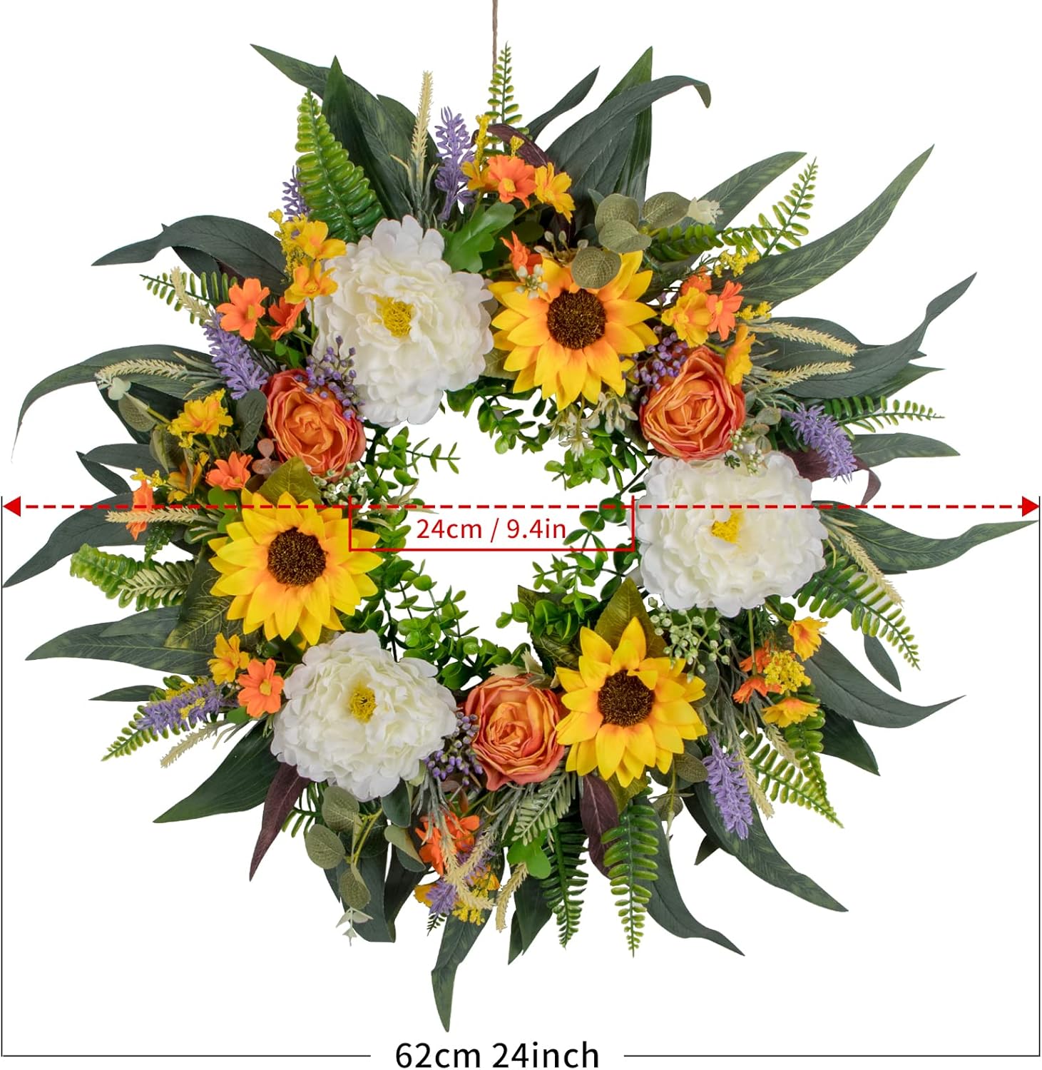 Kmise 22 Inch Spring Fall Wreath for Front Door