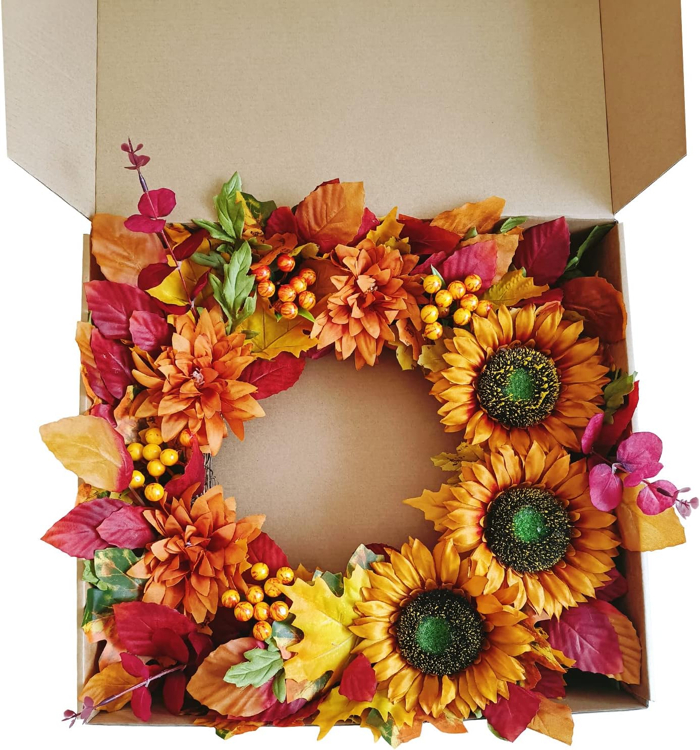 Tokcare 20 Inch Fall Wreath for Front Door