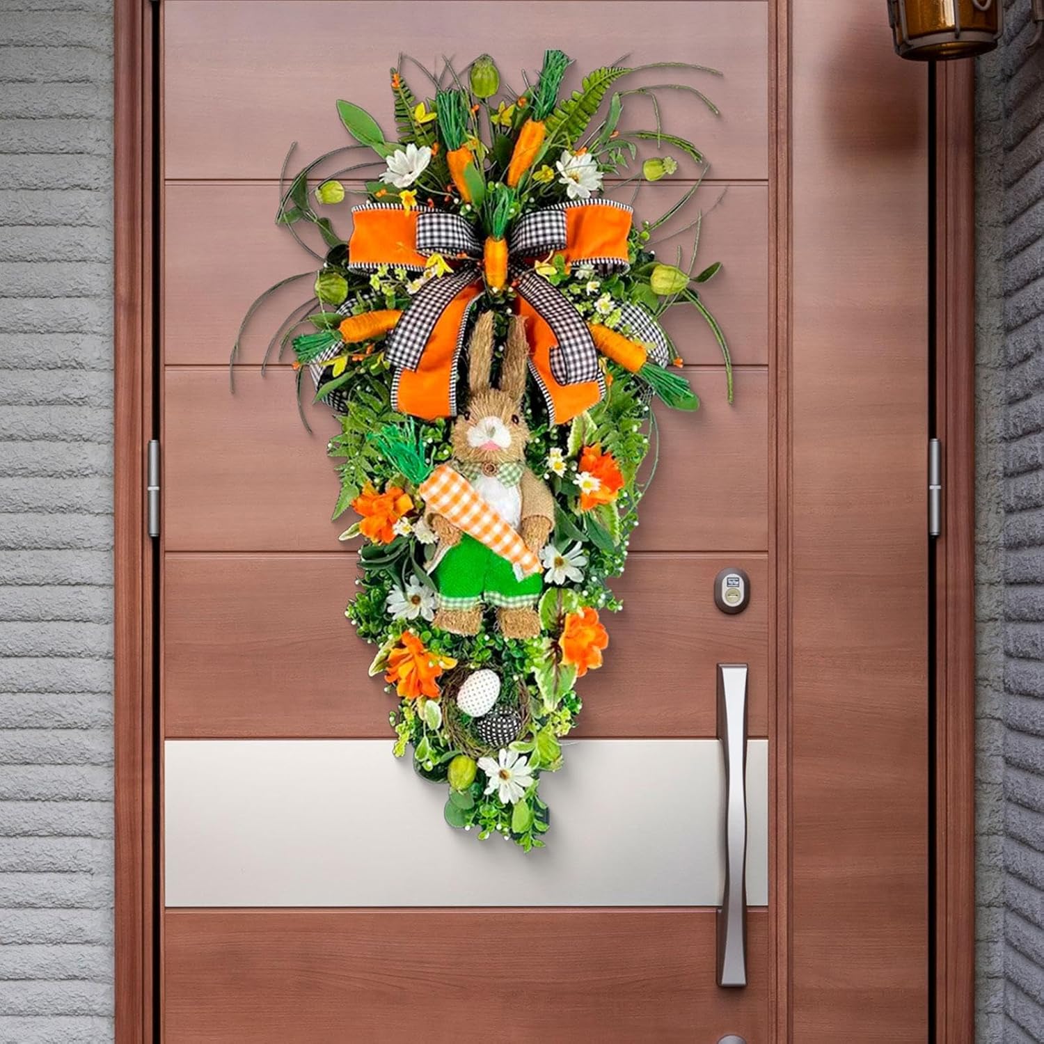 Easter Teardrop Wreath Hanging Decoration Orange Carrots