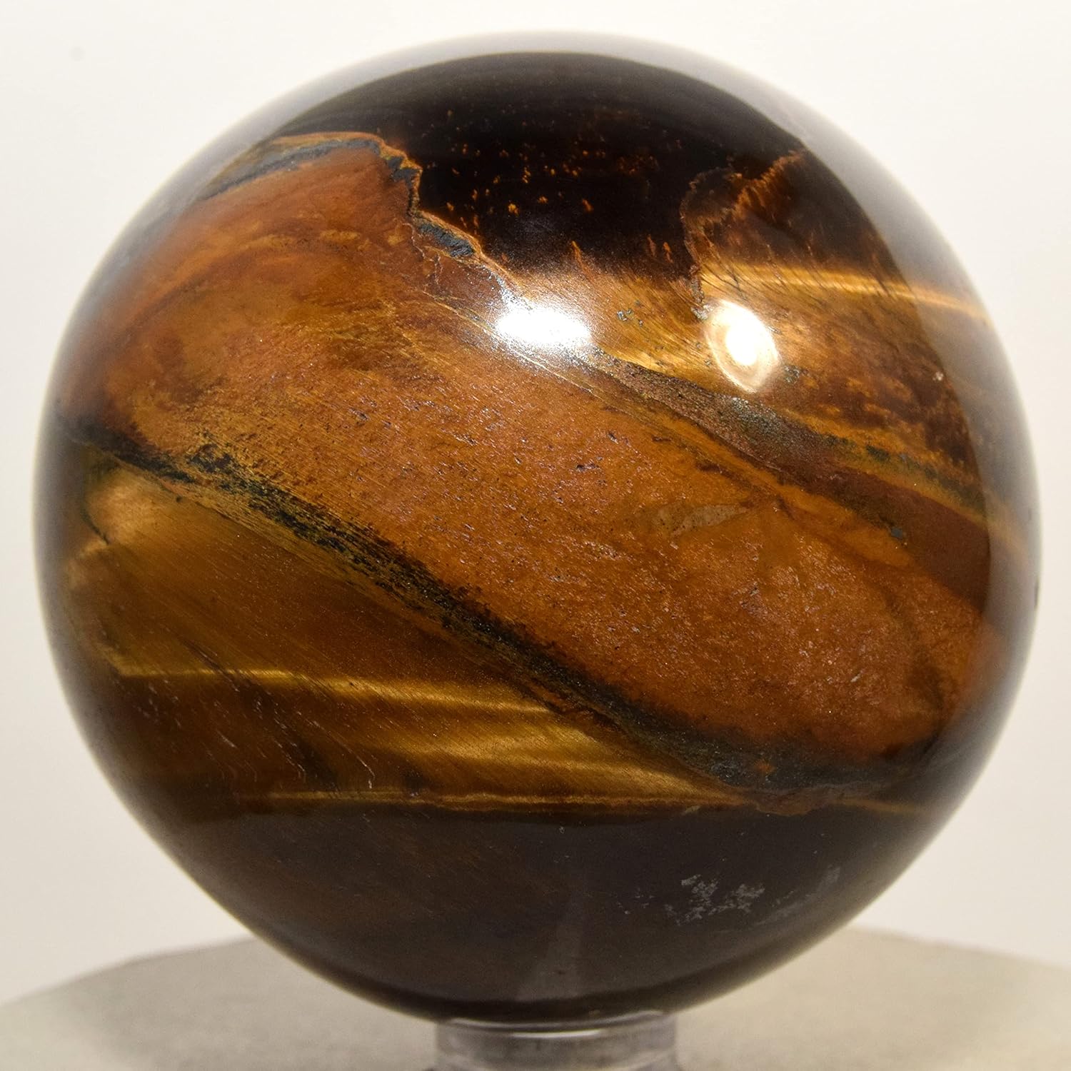 65mm Yellow Golden Tiger Eye Sphere with Stand
