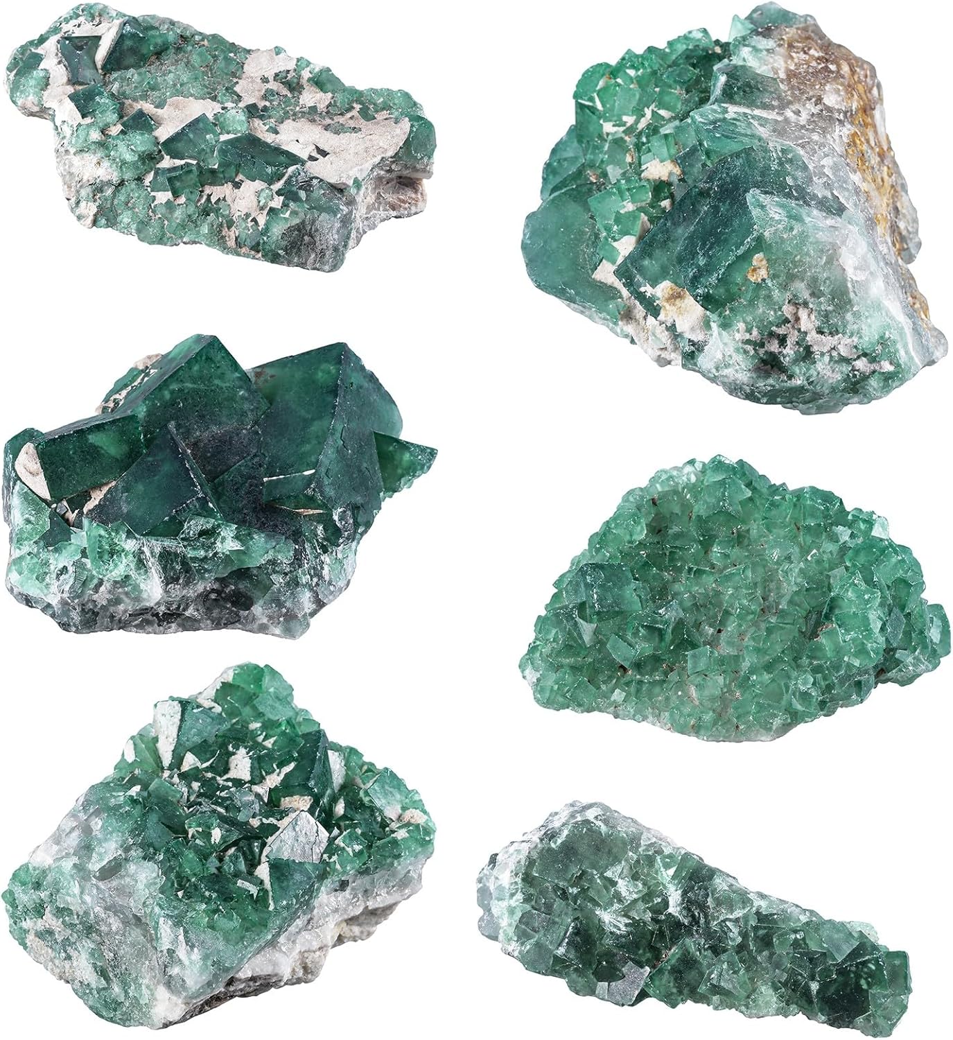 Tumbeelluwa Green Fluorite Crystal Cluster Geode Raw Stone for Healing and Decor
