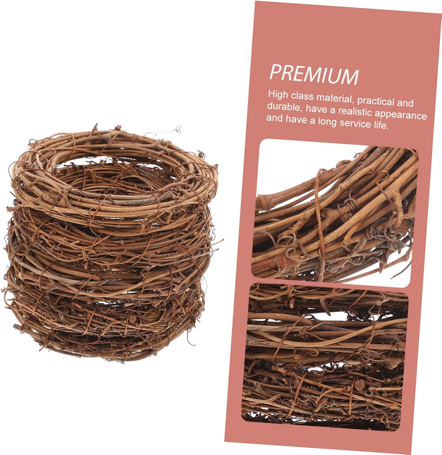 IMIKEYA 20pcs Christmas Woven Rattan Door Wreath Decor