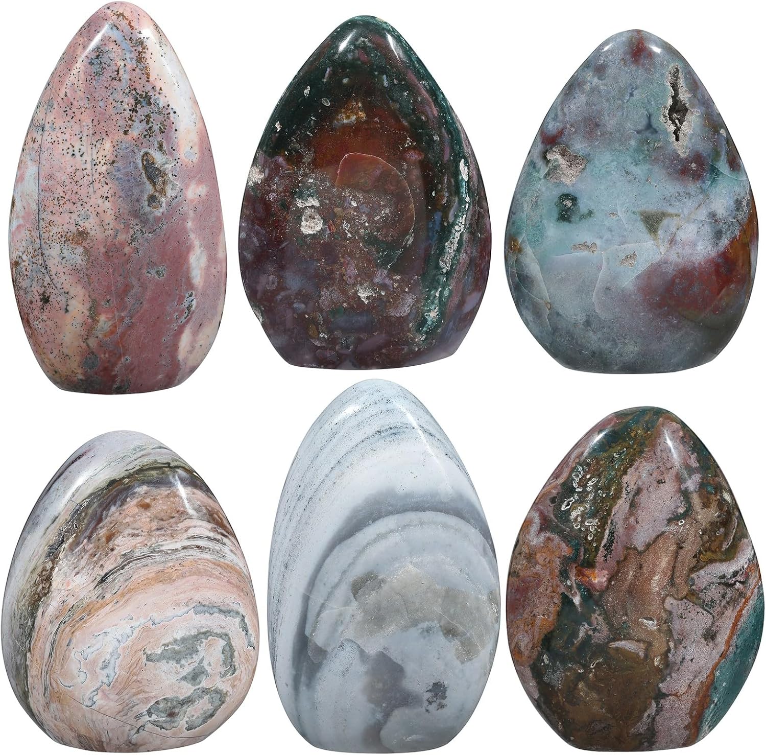 Nupuyai Natural Ocean Jasper Stone Decor
