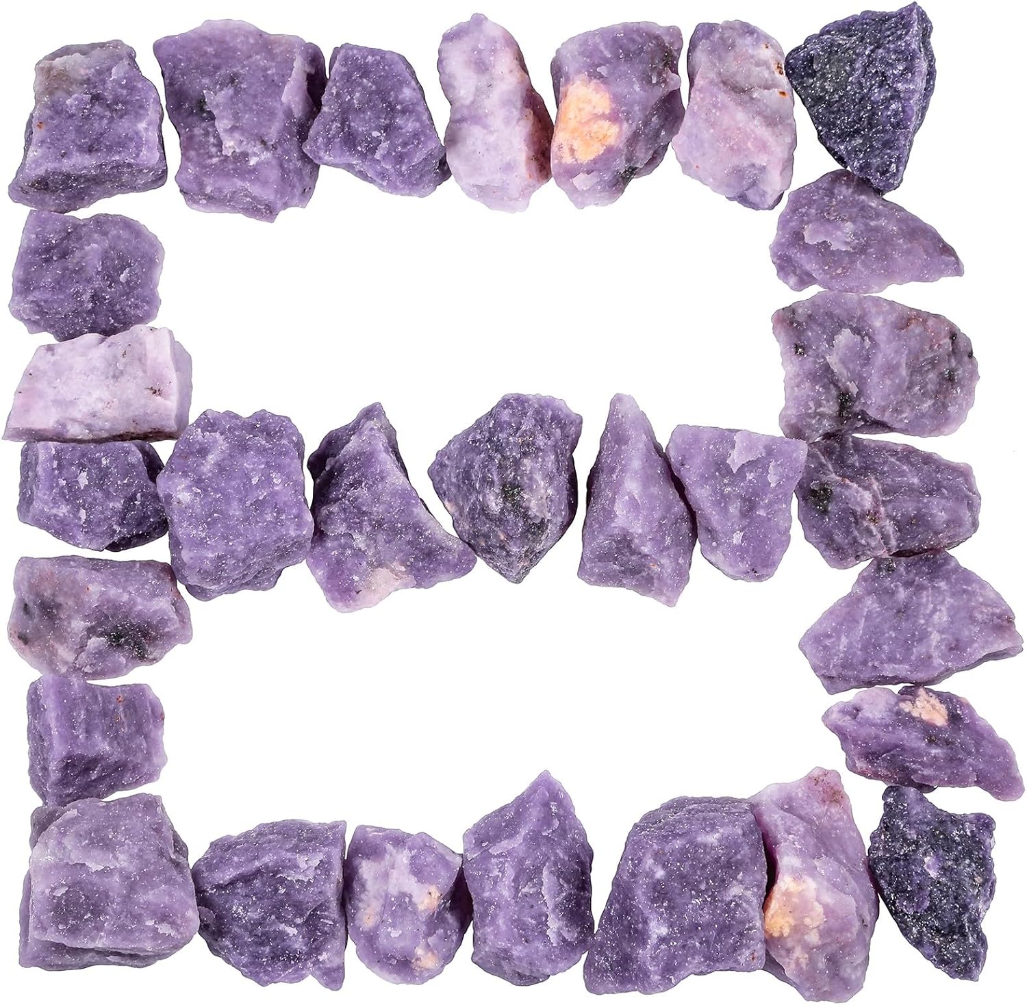Nupuyai Natural Raw Stones for Tumbling and Decor Lilac 8-14 PCS