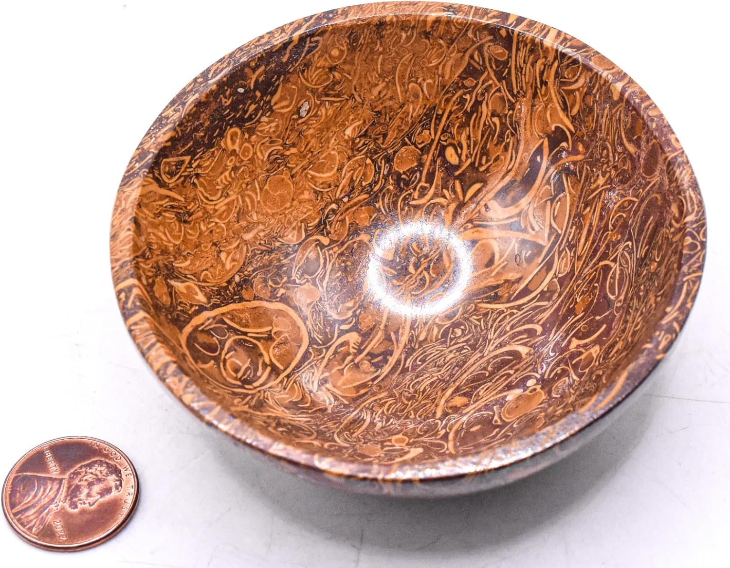 31 Inch Mariam Fossil Jasper Bowl Natural Gemstone Decor