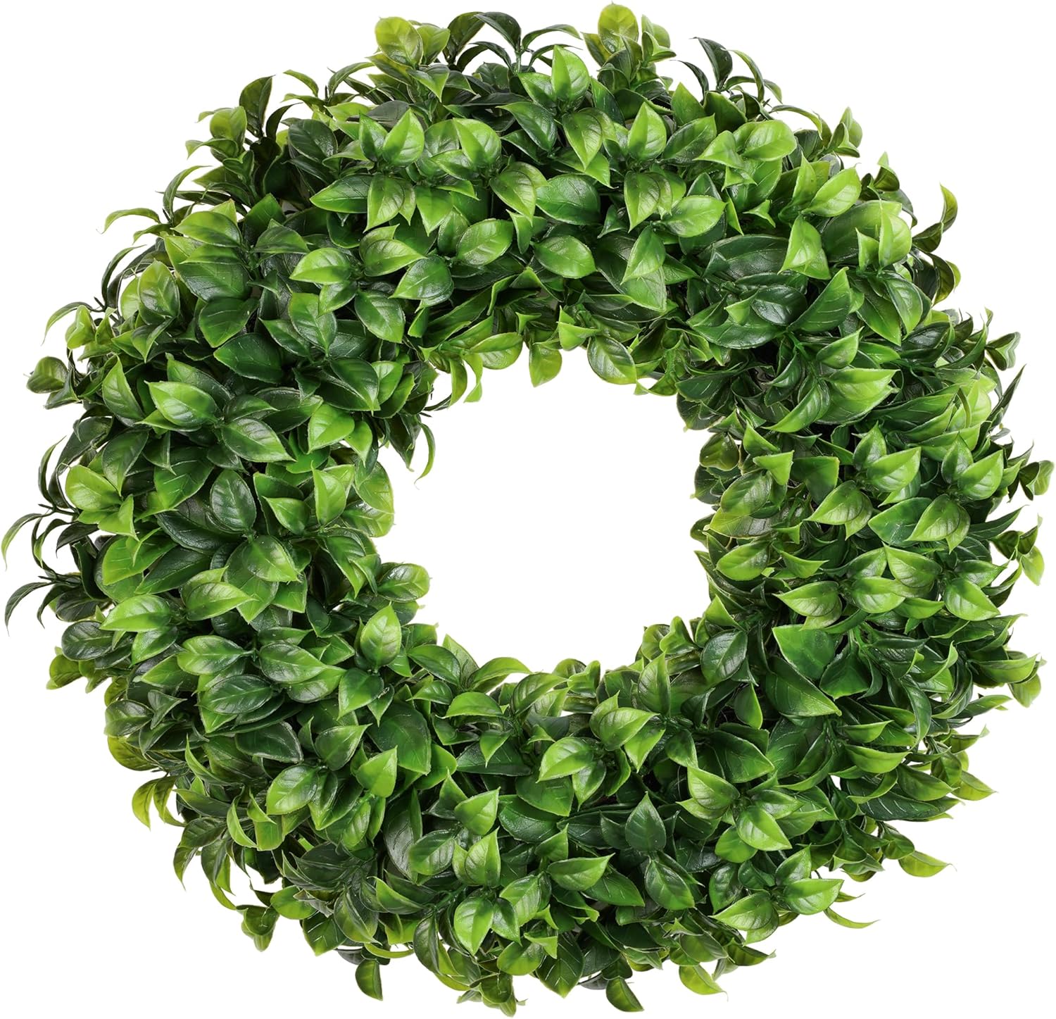 20 Inch Boxwood Wreath with Hello Sign for Front Door
