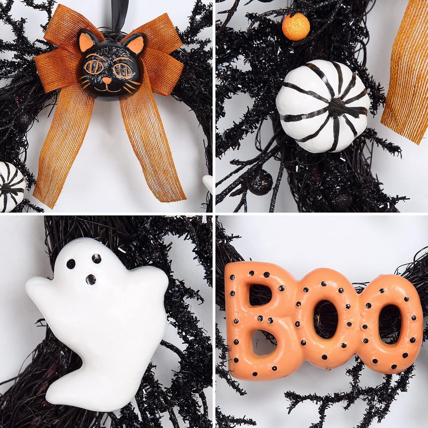 Adeeing 18 Inch Halloween Wreath Front Door Decor