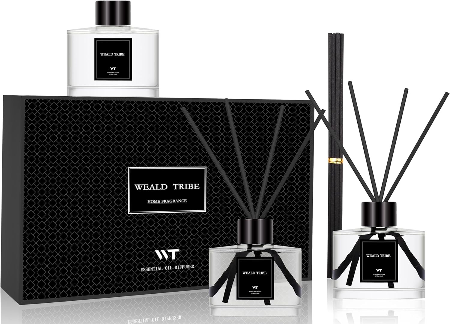 WEALD TRIBE Reed Diffuser Set of 3 for Home Bath