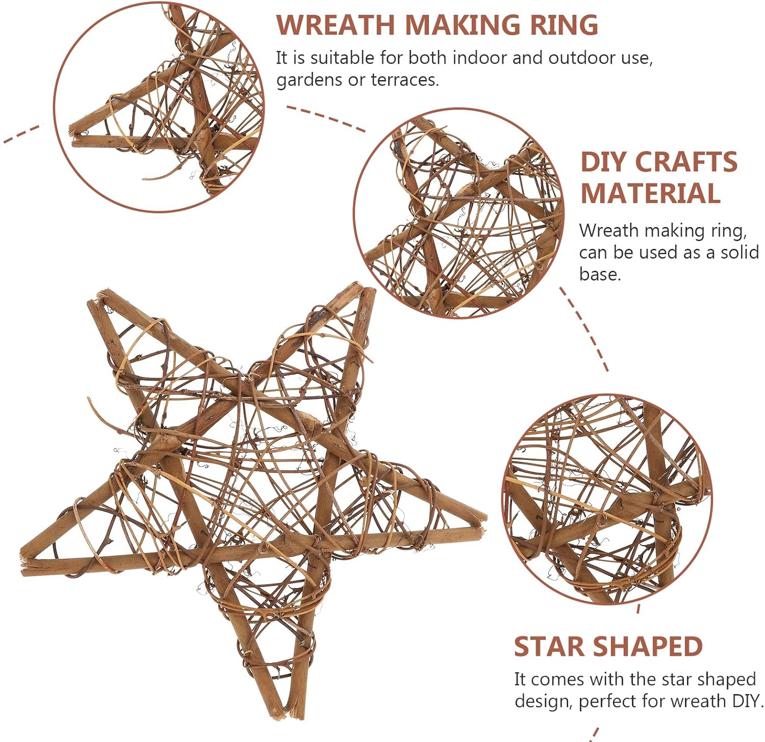 Artibetter Rattan Wreath Frame for DIY Crafts and Wall Decor