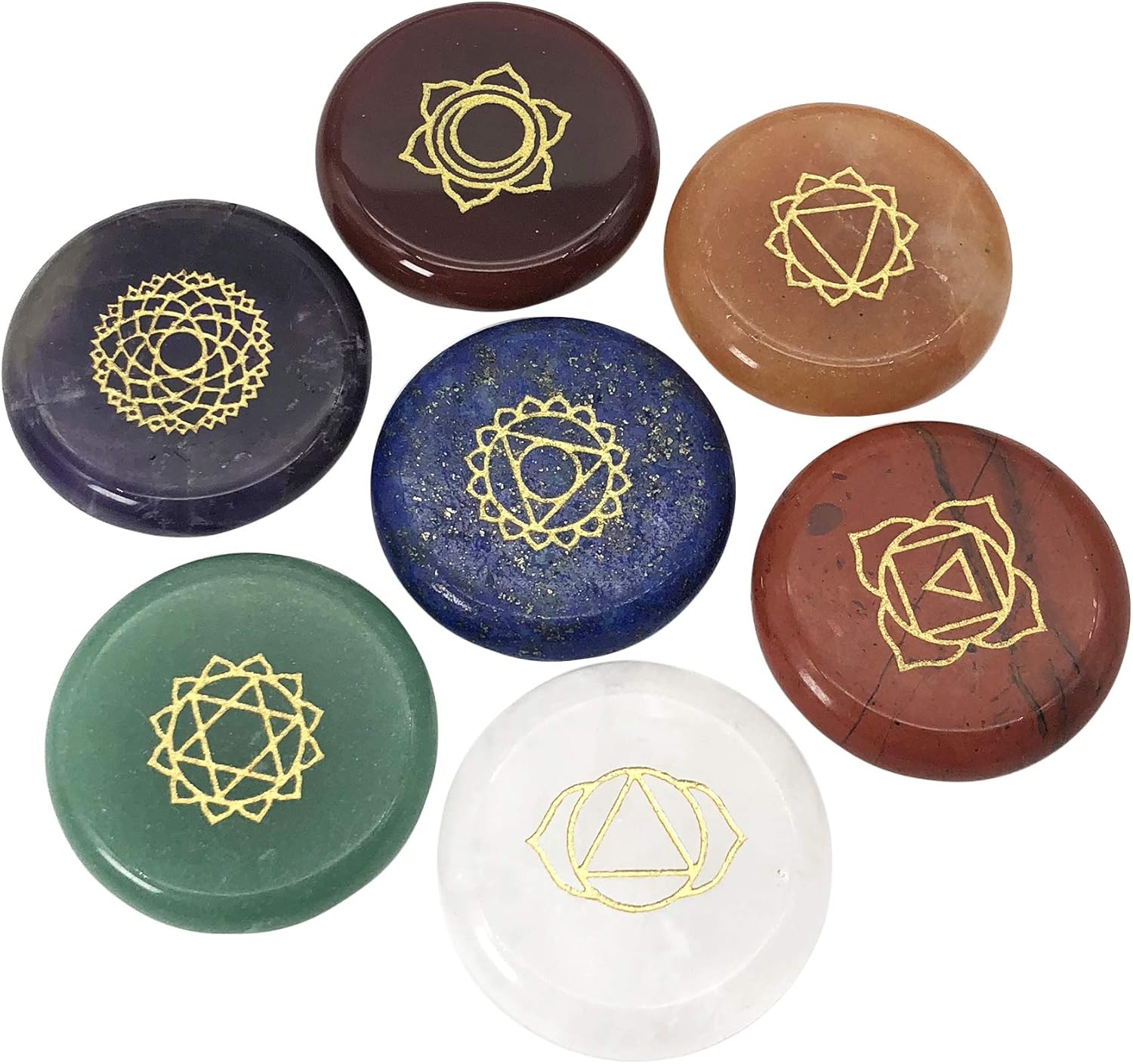 Fekuar 7 Chakra Gemstone Set for Healing and Meditation