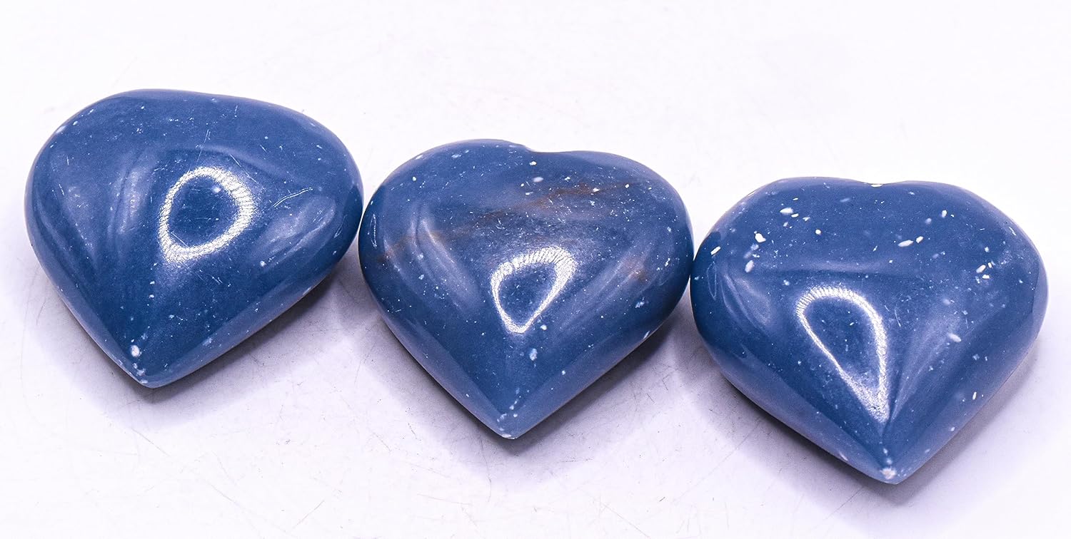 Blue Angelite Puffy Heart Crystal from Peru