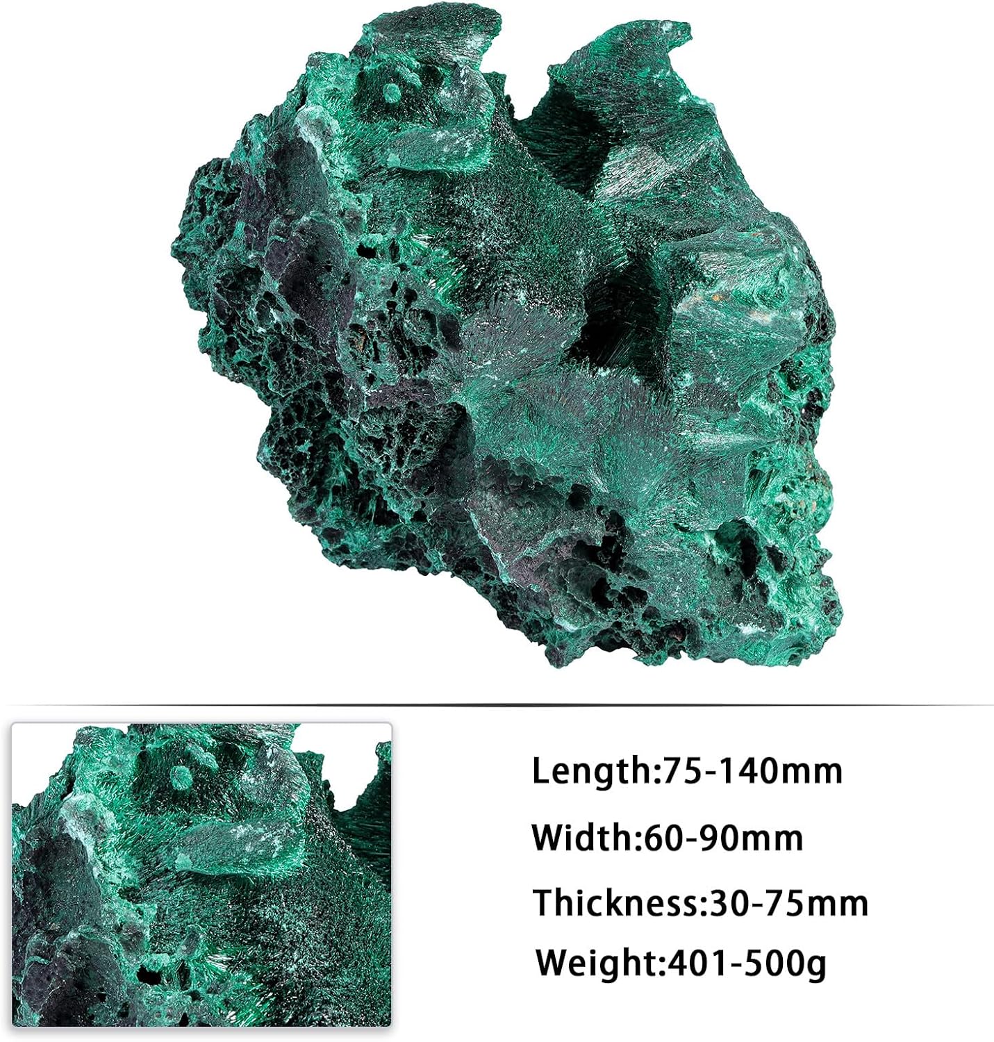 Rockcloud Malachite Raw Stone Decor for Home Office