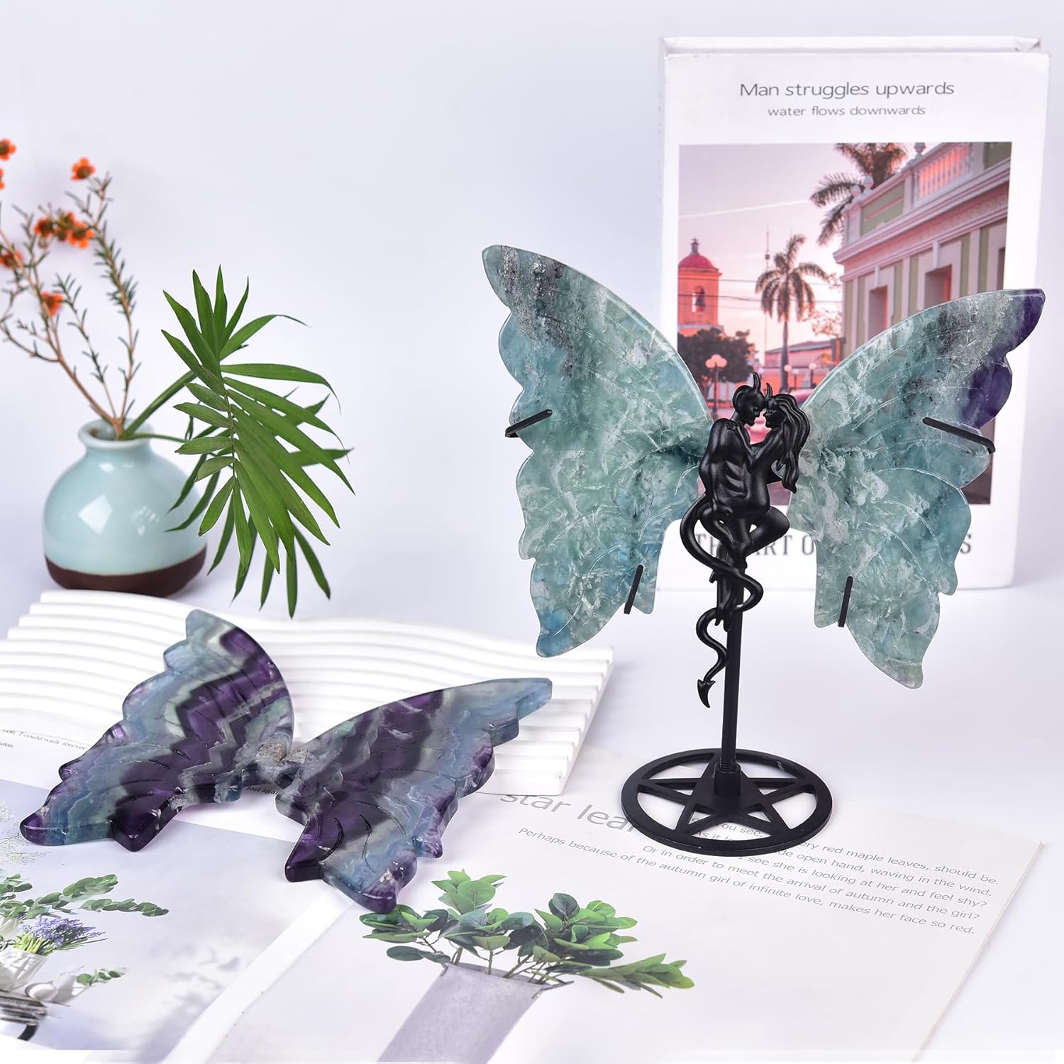 JIC Gem Crystal Butterfly with Stand Decorative Artwork
