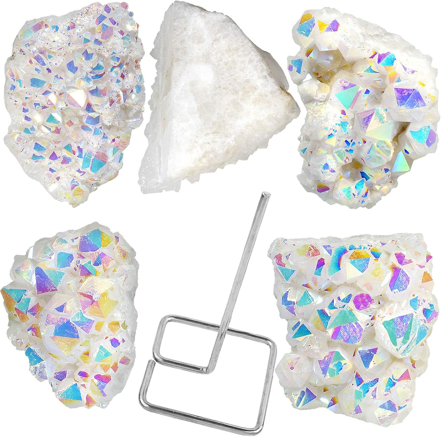 Amogeeli Angel Aura Quartz Decor with Metal Stand