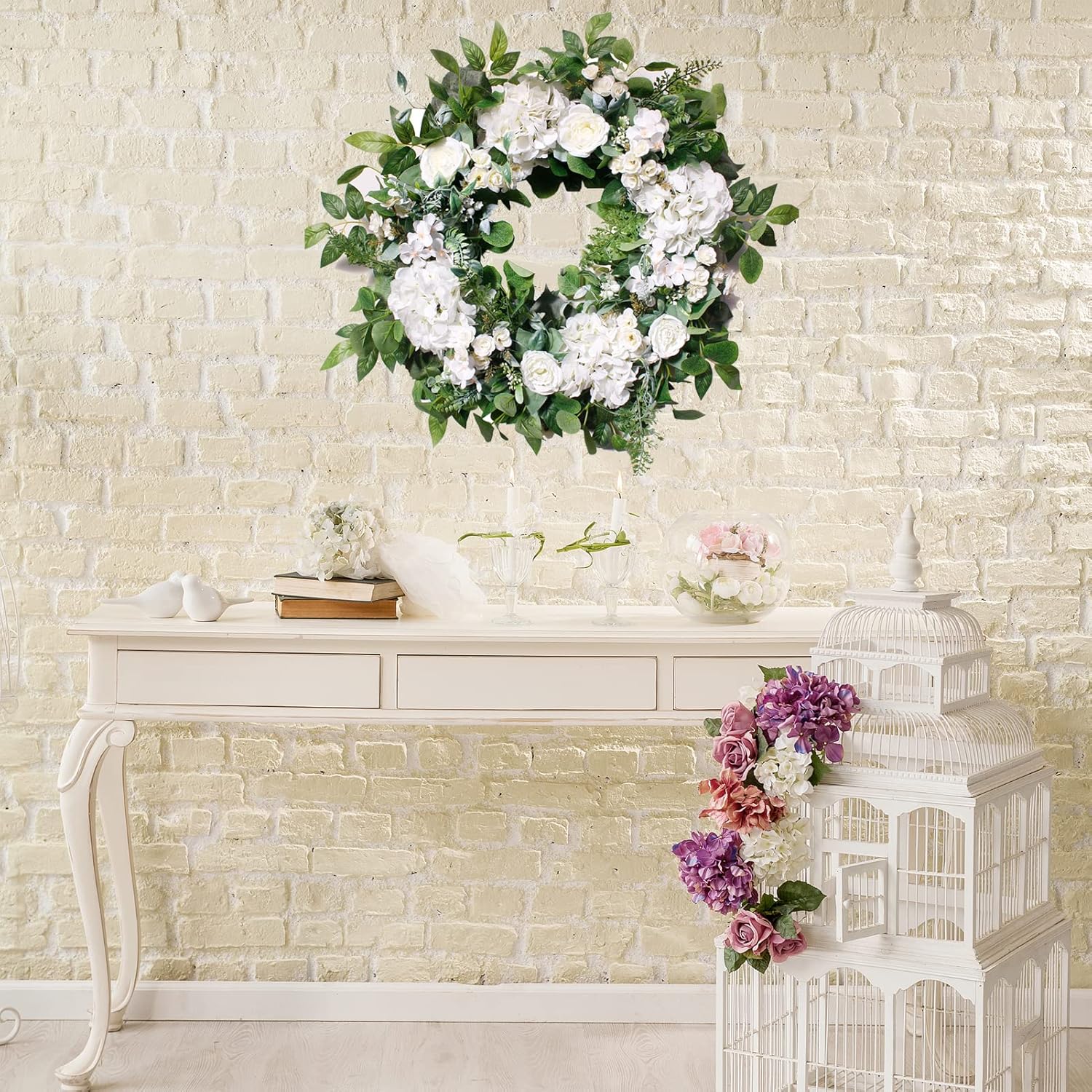 24 Inch Artificial Spring Summer Wreath for Front Door