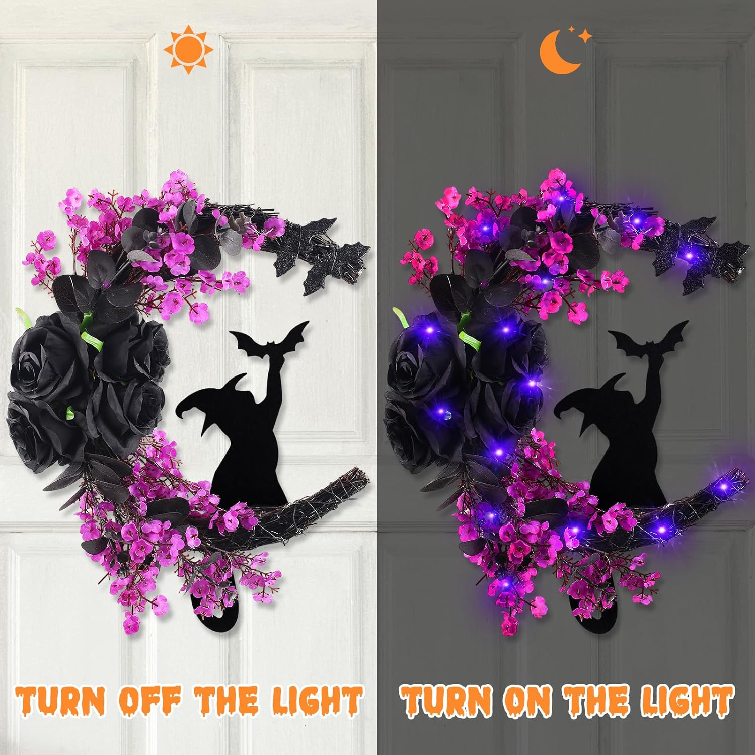 2025 Halloween Black Cat Door Wreath