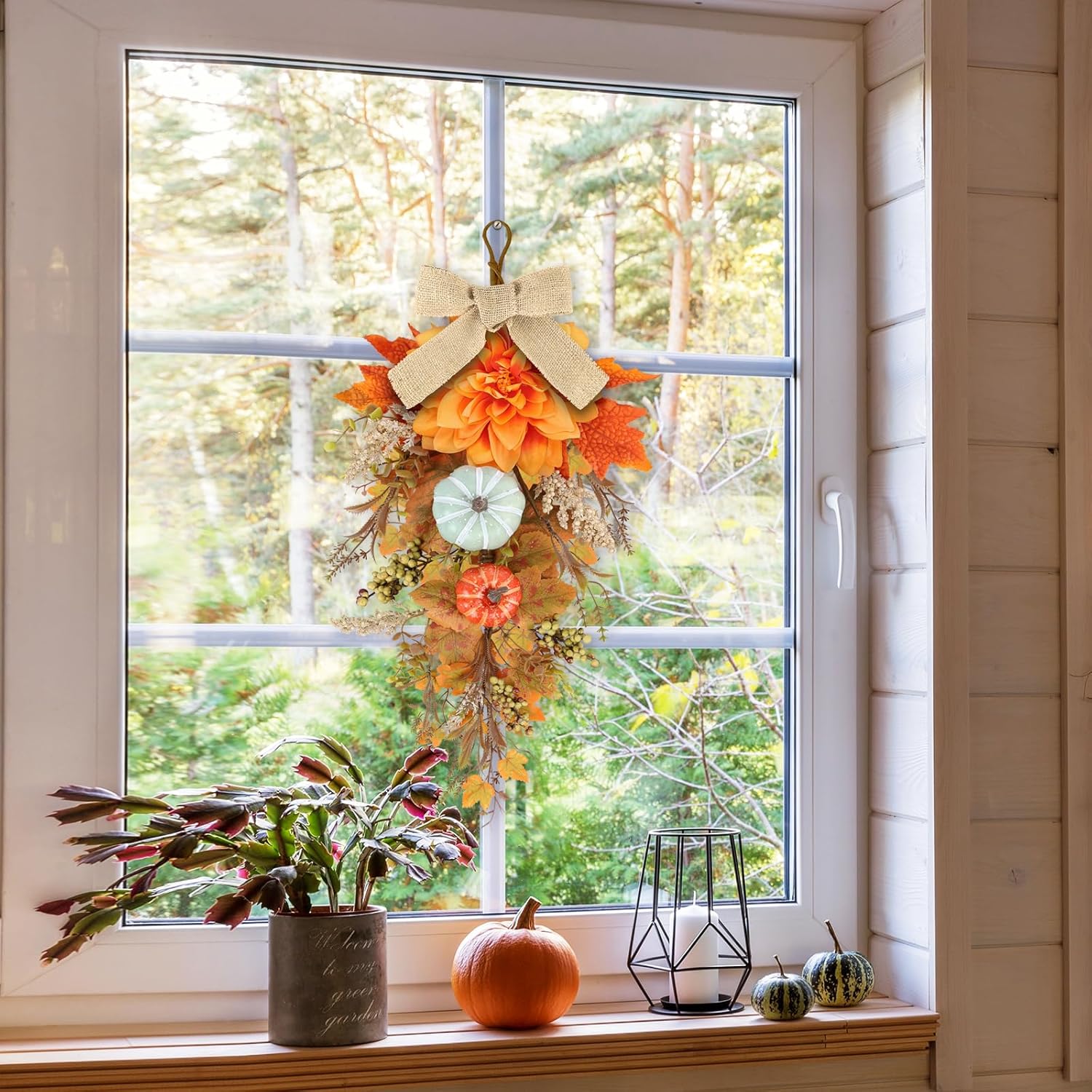 22 Fall Wreaths Front Door 2PCS Teardrop Swag Decor
