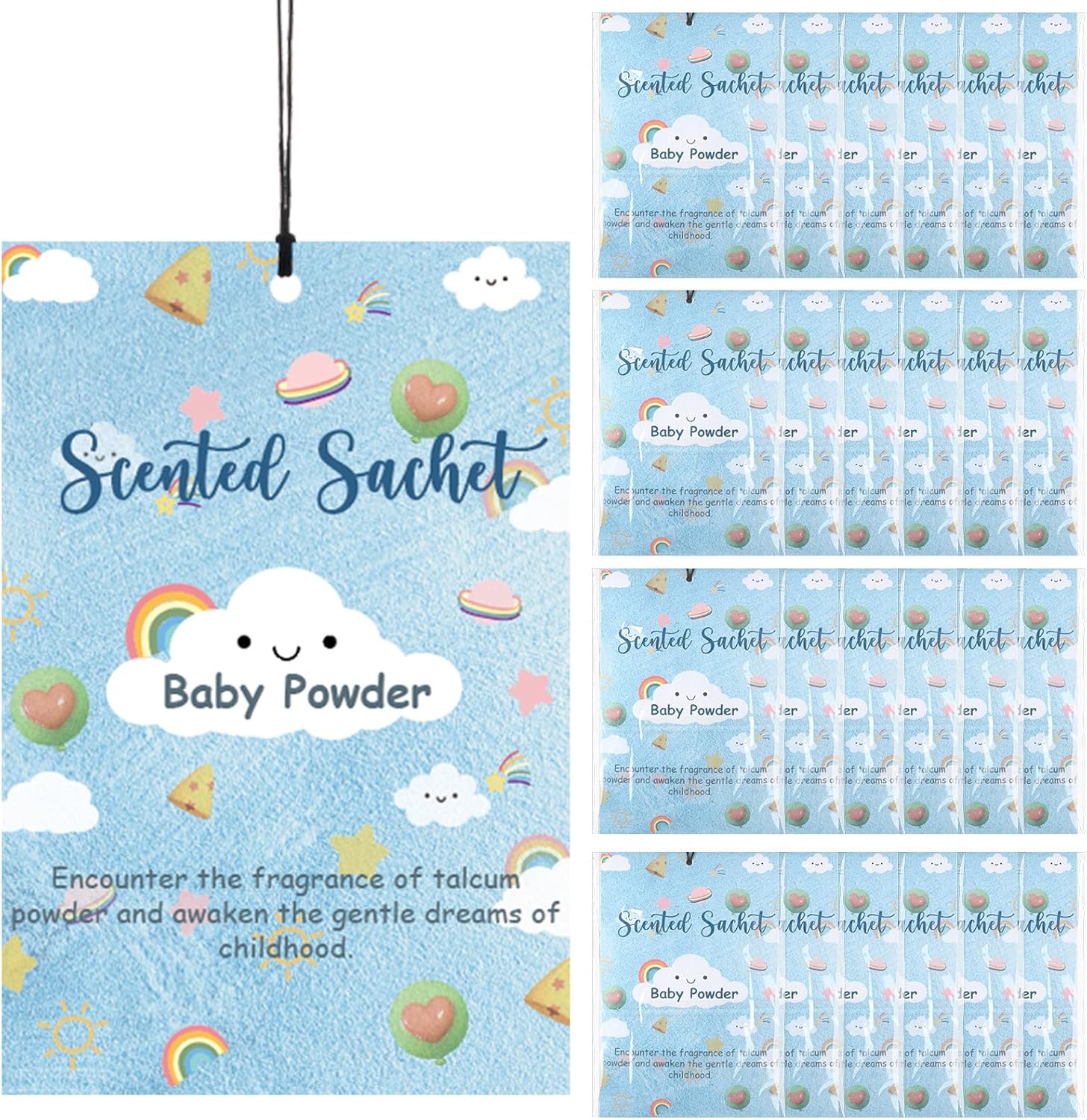24 Pack Talcum Powder Scent Sachets for Home and Car Freshening