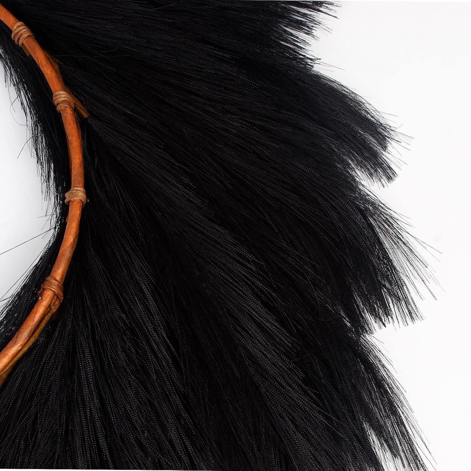 24 Inch Black Faux Pampas Grass Wreath for Front Door