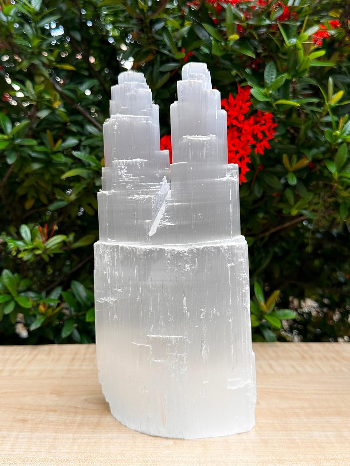 GAF TREASURES Selenite Twin Tower Lamp