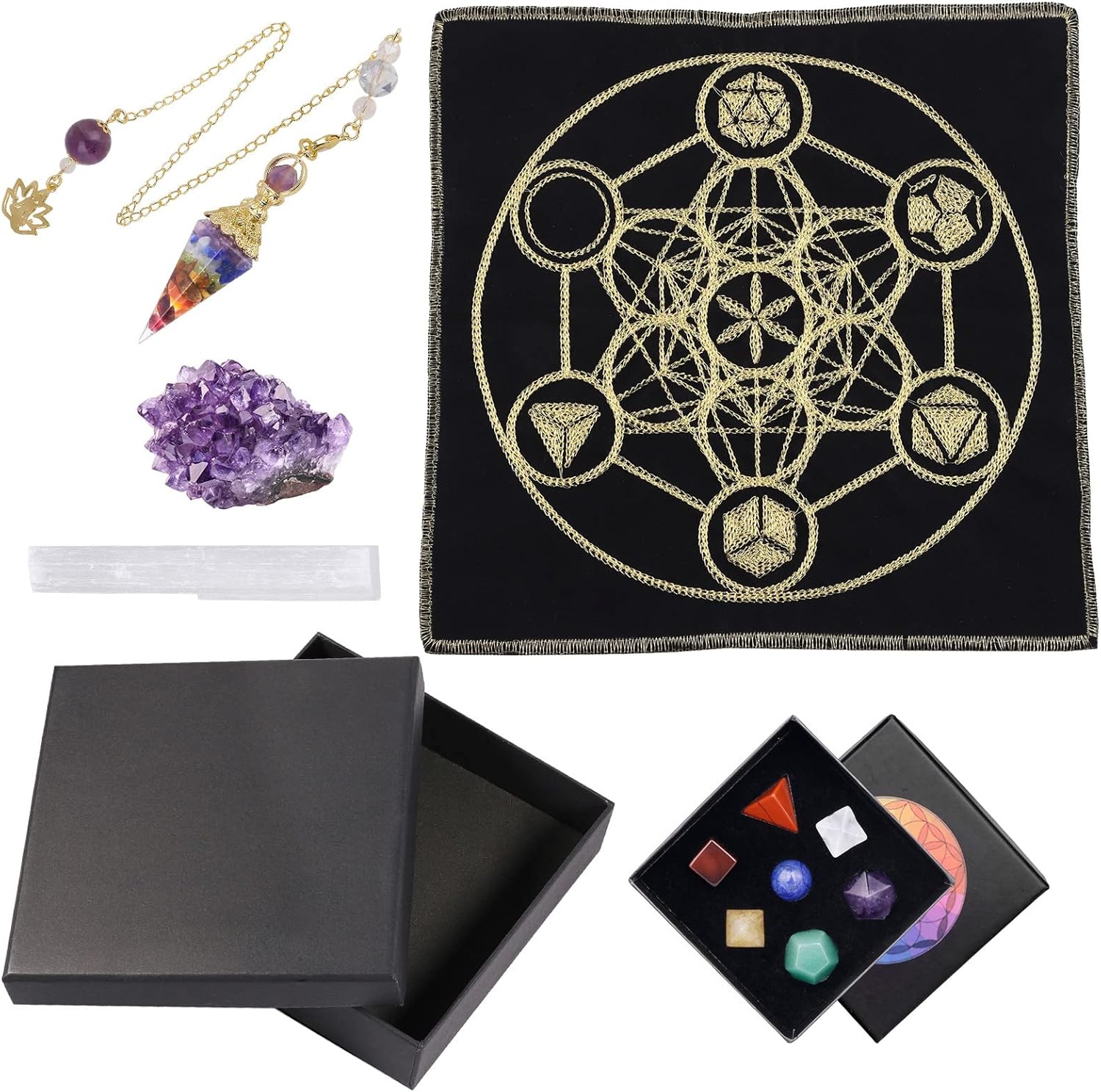 Rockcloud Healing Stone Totem Energy Mat Meditation Kit for Beginners