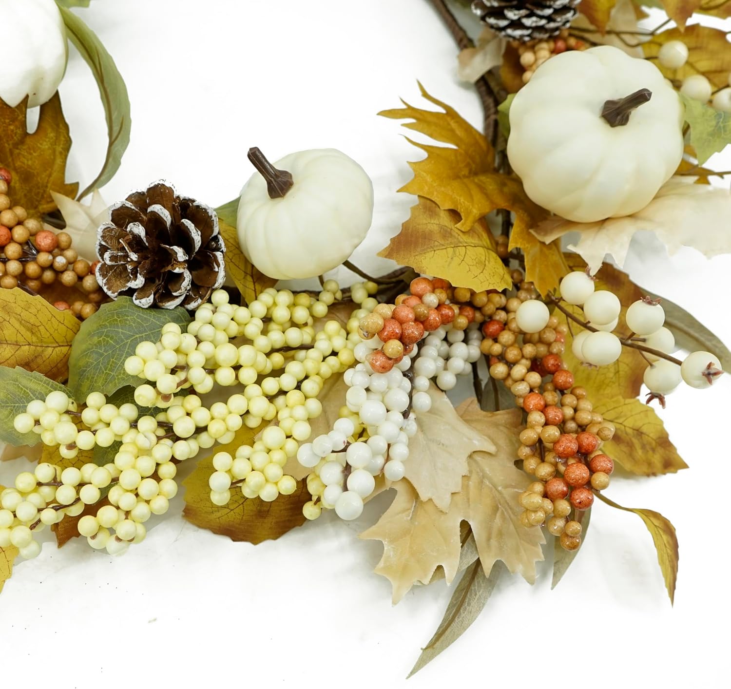 22 Inch Artificial Fall Wreath Autumn Door Decor