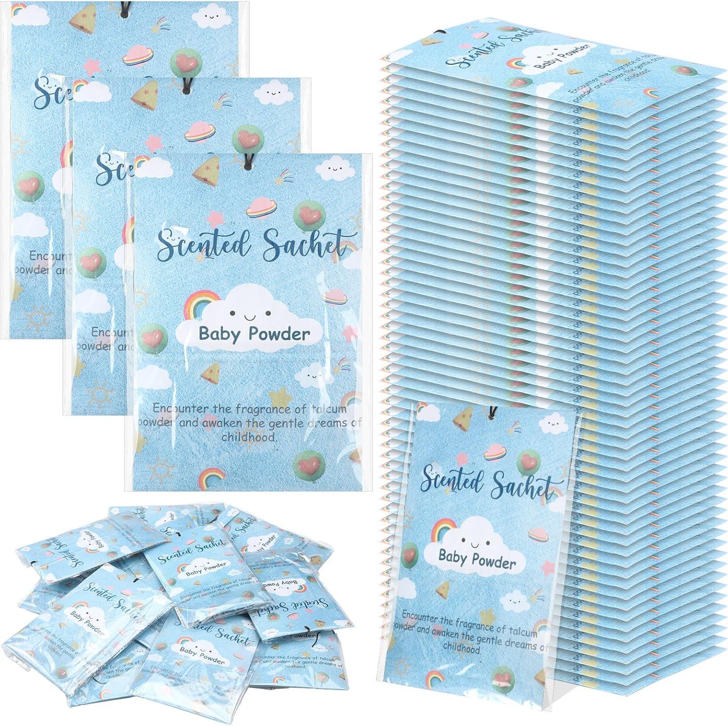 24 Pack Talcum Powder Scent Sachets for Home and Car Freshening