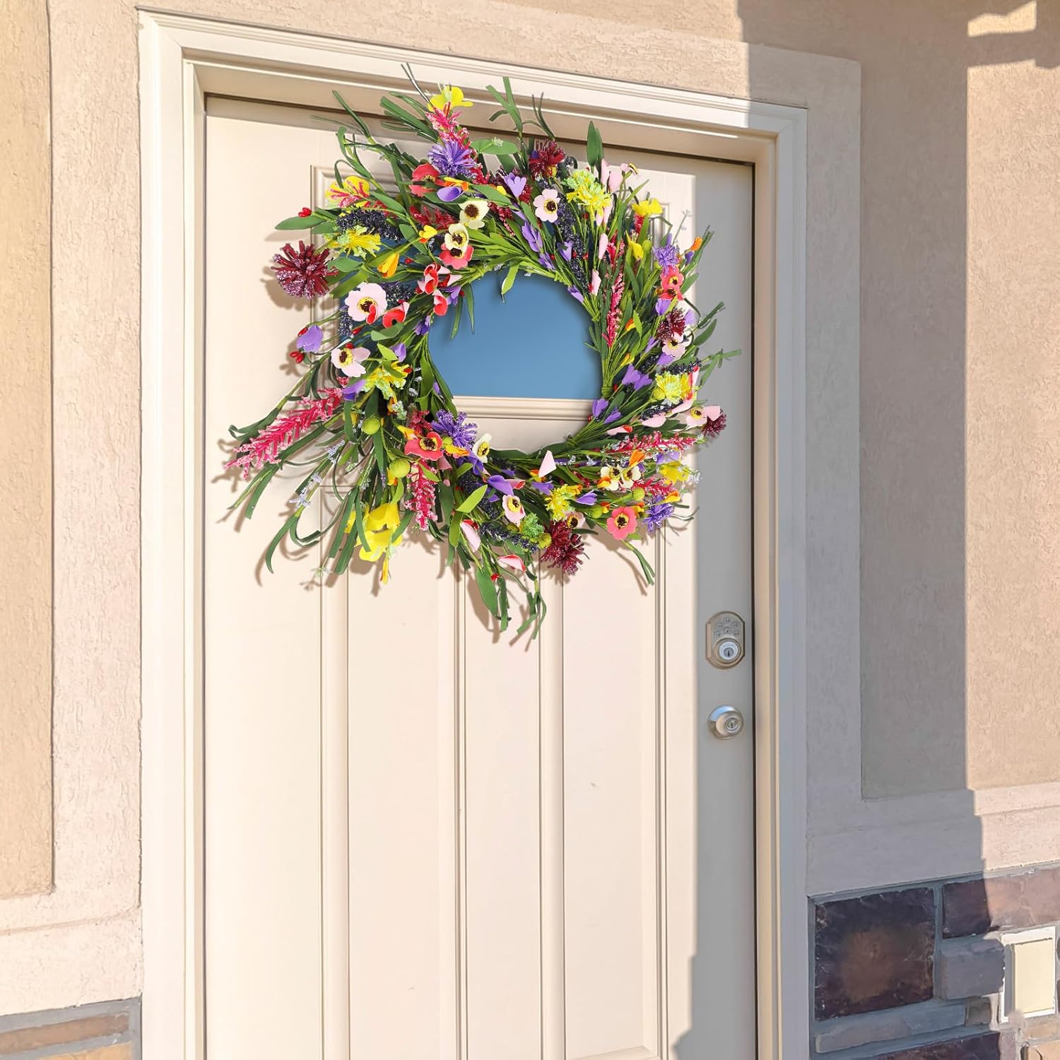 Hotop 2 Pcs Spring Summer Door Wreath for Front Door