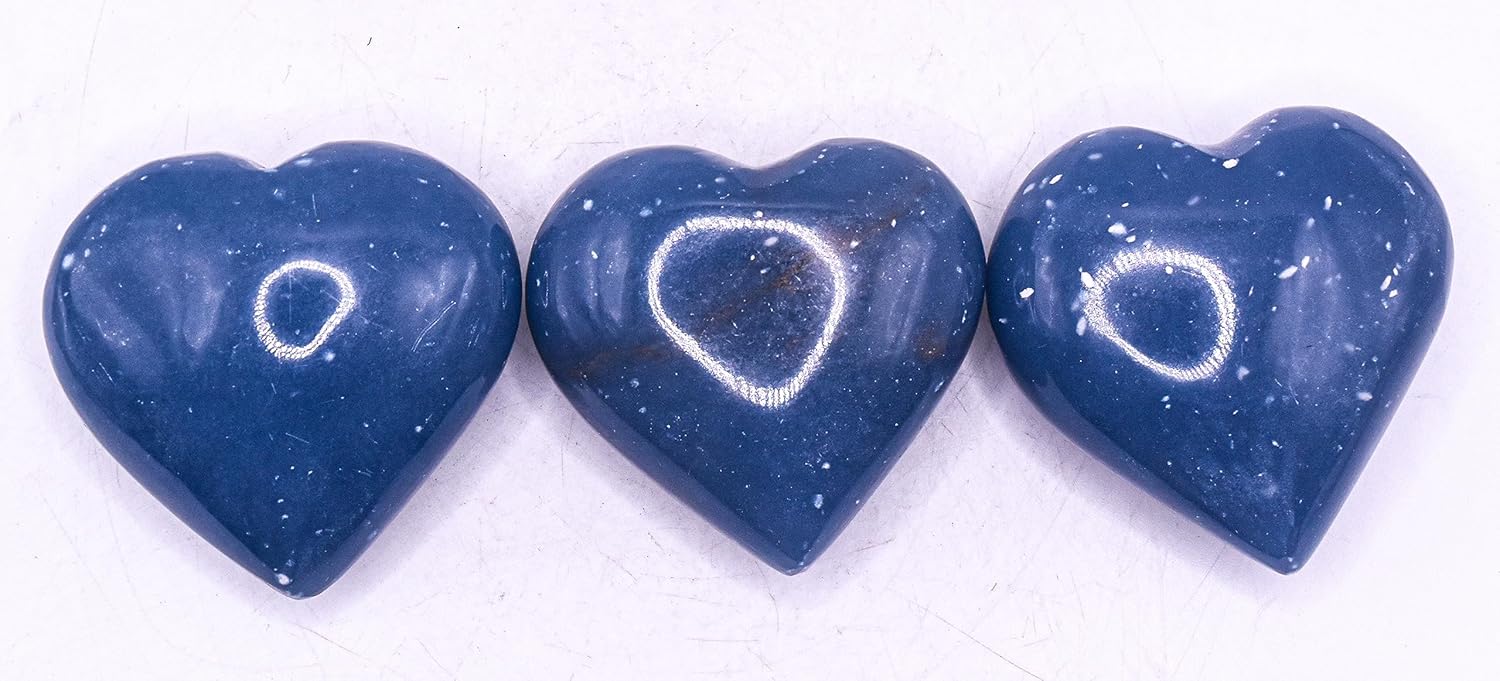 Blue Angelite Puffy Heart Crystal from Peru