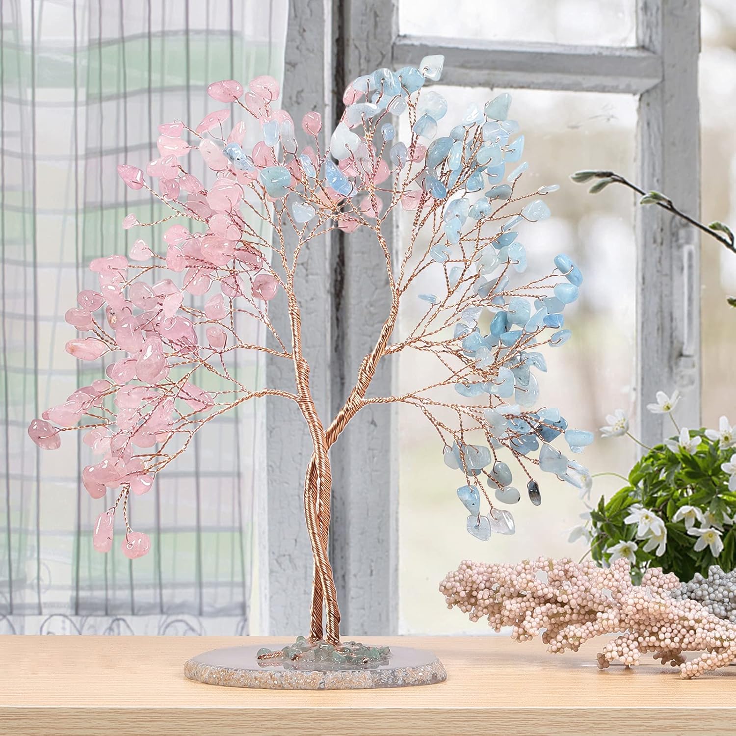 Rockcloud Pack of 2 Crystal Stones for Home Wedding Decor