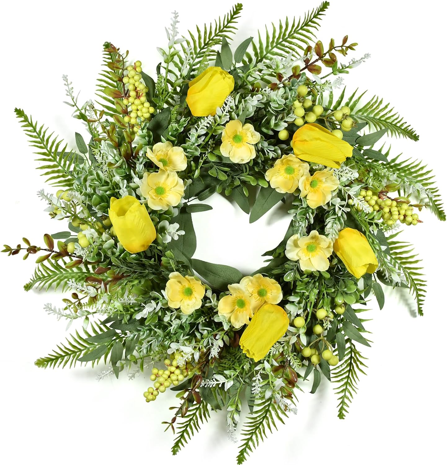 Beinhome 26 Inch Tulip Wreath for Front Door