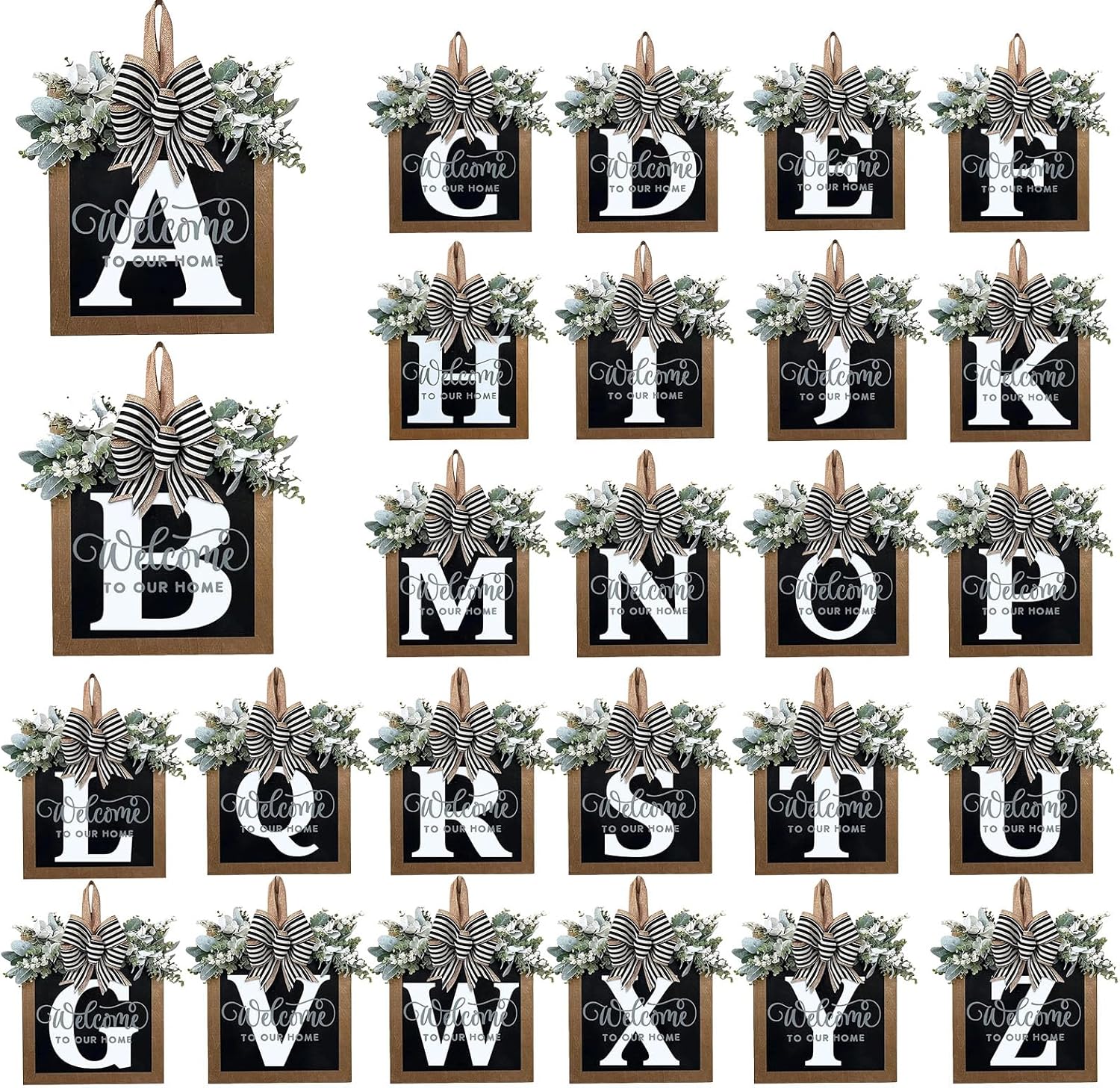 Custom Last Name Welcome Wreath for Front Door