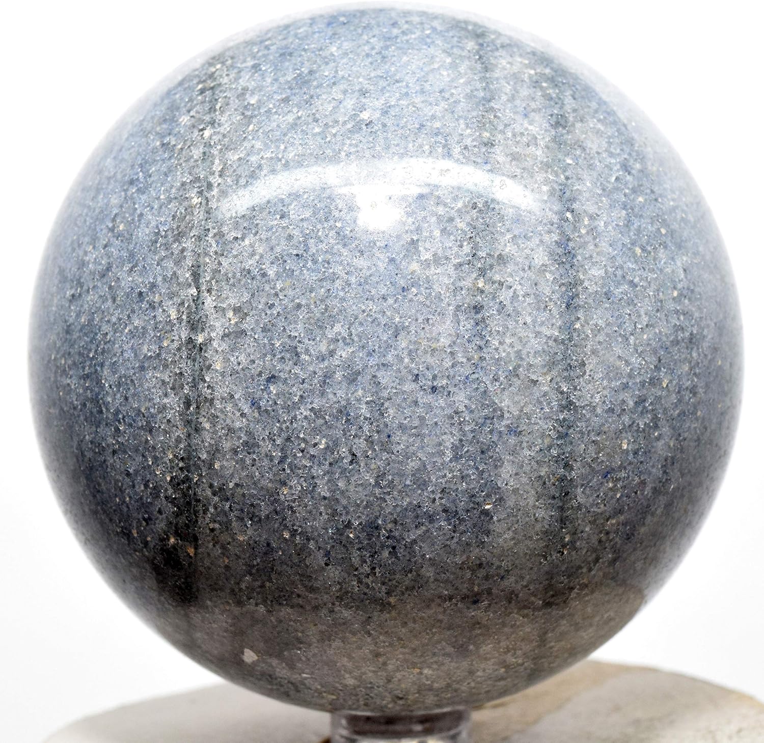HQRP 31 Inch 15lb Blue Dumortierite Sphere Natural Decor Gemstone with Stand
