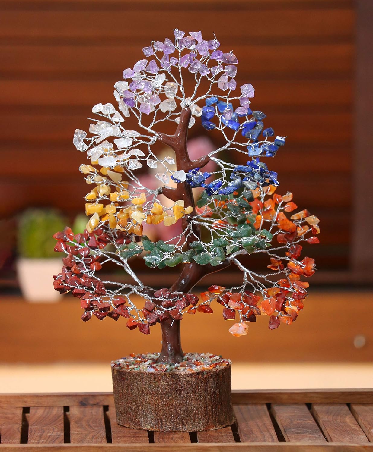 Crocon Seven Chakra Gemstone Tree Feng Shui Figurine