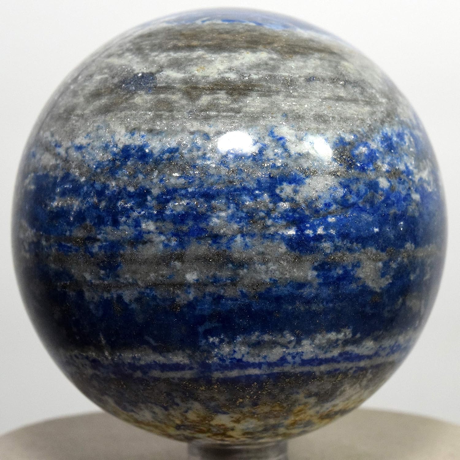 68mm Blue Lapis Lazuli with Pyrite Sphere Decor Ball - Stand Included
