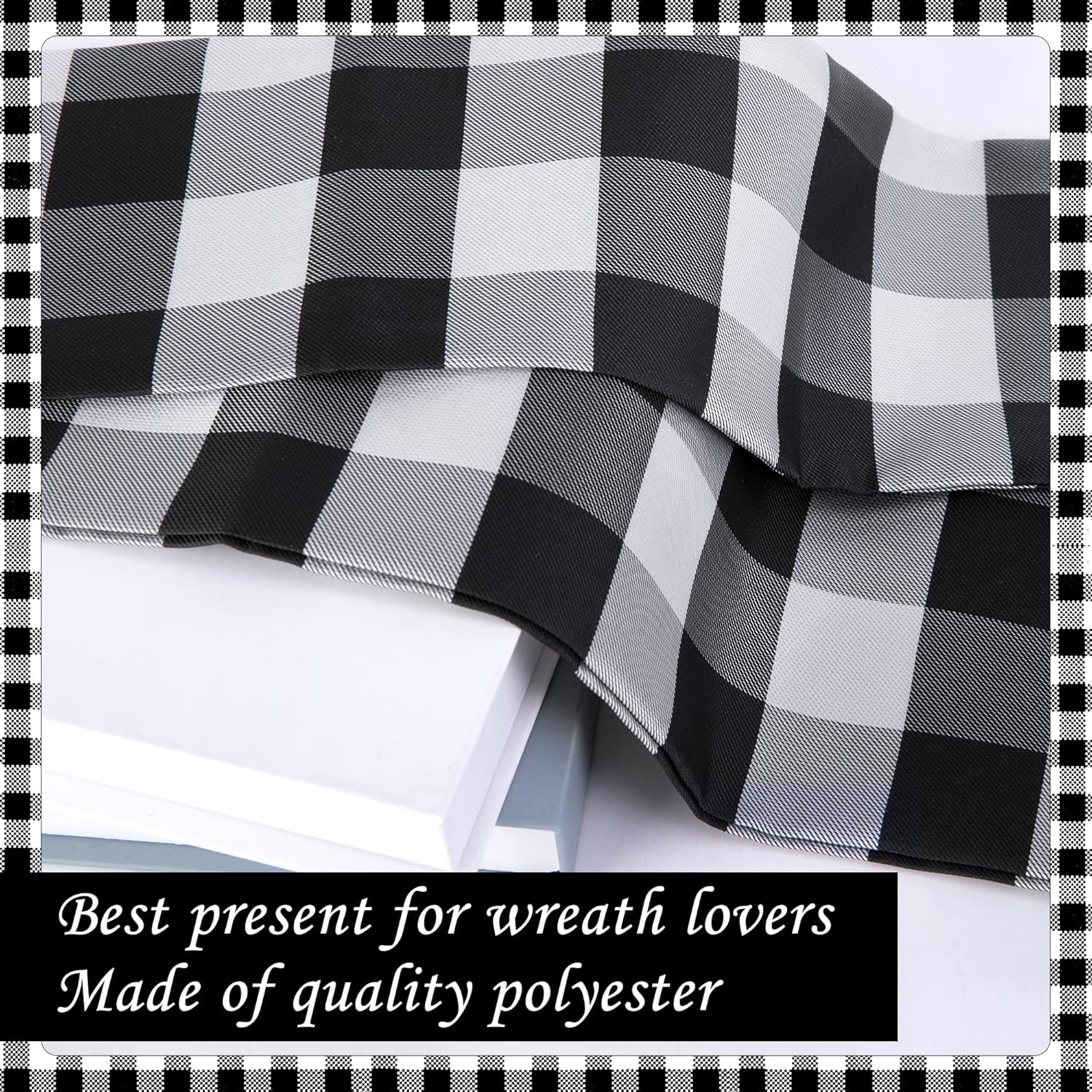 RunNico 2 Pack Plaid Door Wreath Sash
