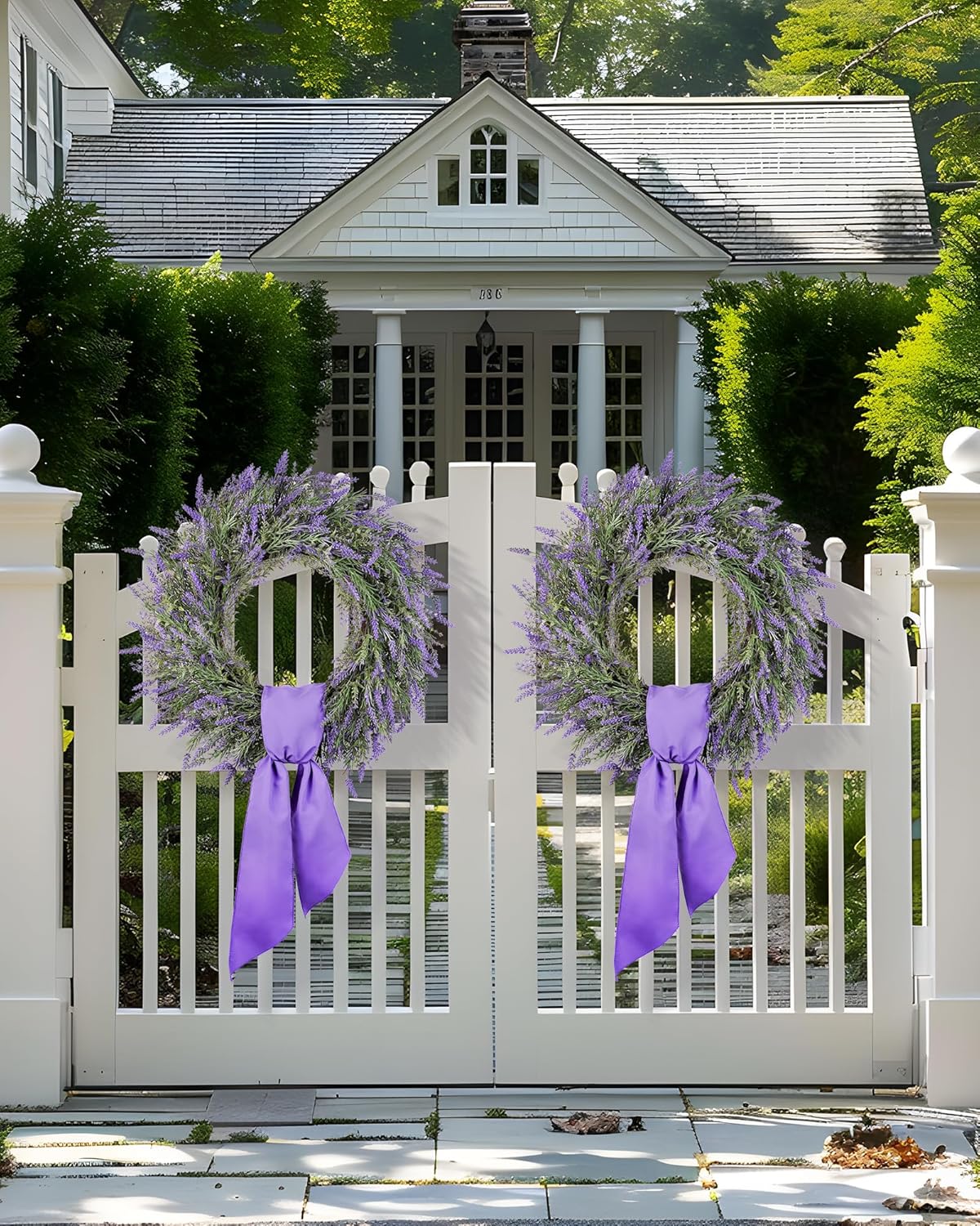 DDHS 24 Inch Summer Wreath for Front Door and Farmhouse Decor