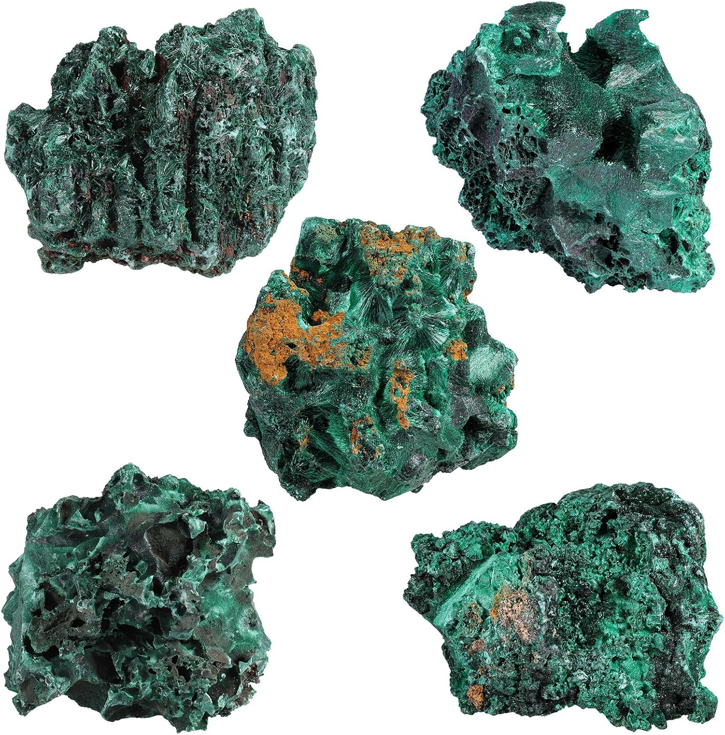 Rockcloud Malachite Raw Stone Decor for Home Office