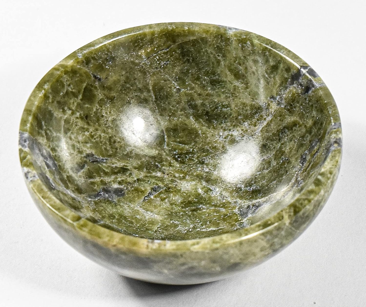 HQRP 75mm Vesuvianite Gemstone Bowl Natural Green