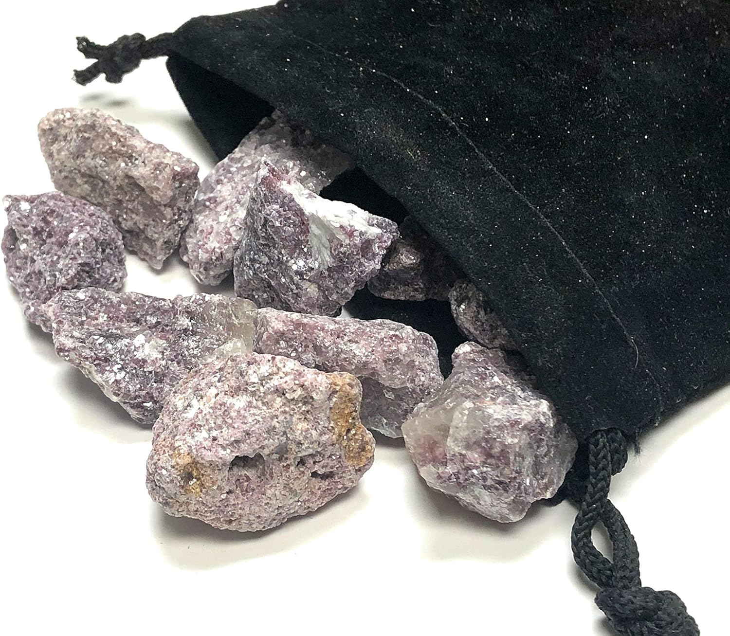 Zentron Crystal Lepidolite Stones in Velvet Bag